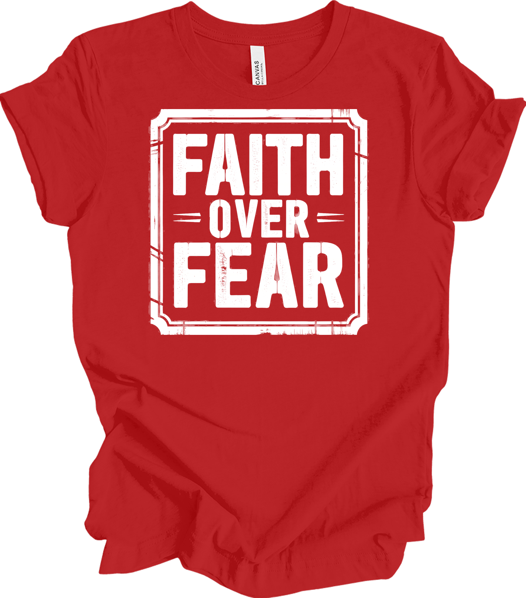 Faith Over Fear Inspirational T-Shirt in Red