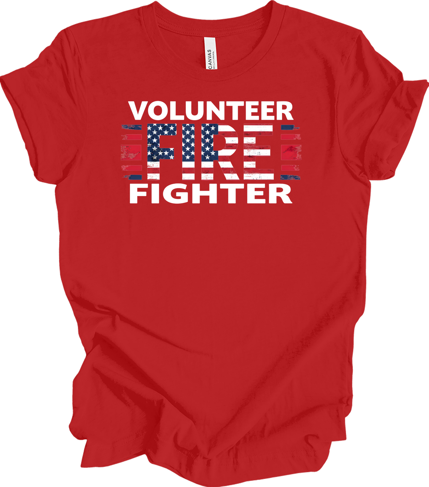 Volunr Firefighter USA Flag T-Shirt in Red