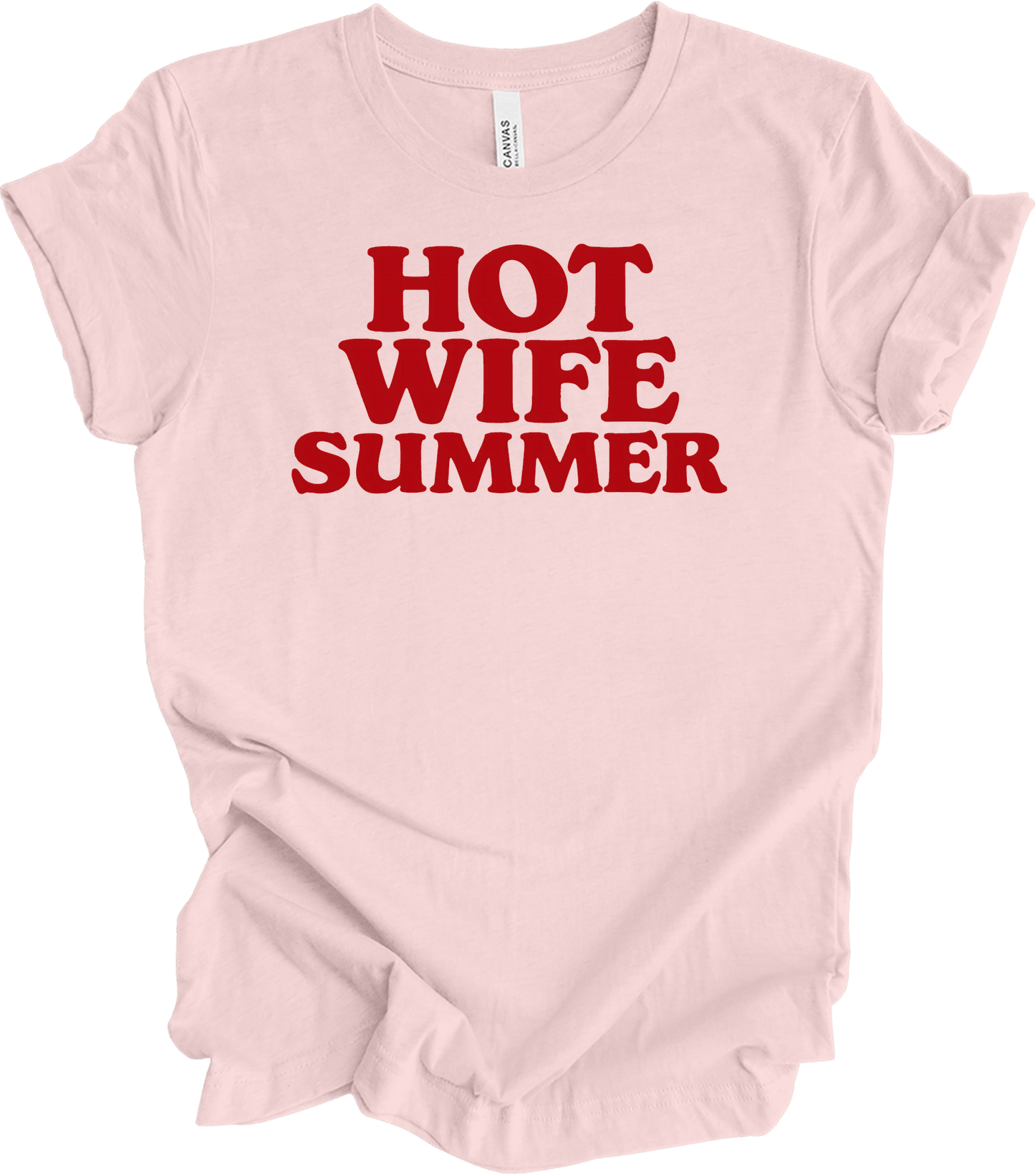 Hot Wife Summer - Fun Gift T-Shirt in Soft Pink