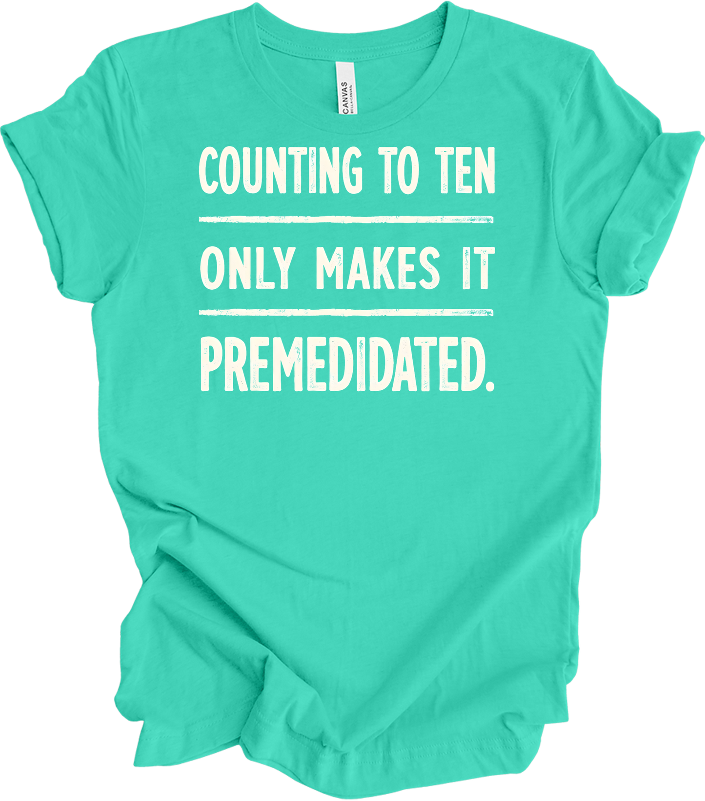 Counting to Ten Funny T-Shirt in Teal