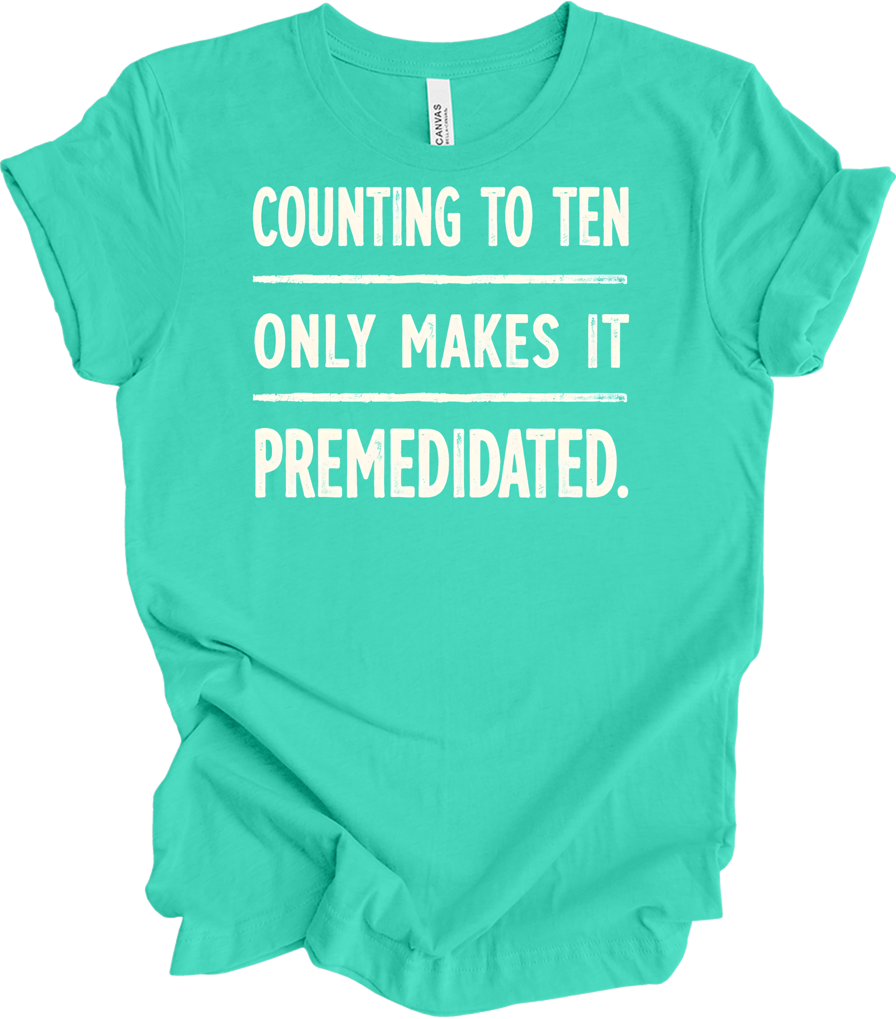 Counting to Ten Funny T-Shirt in Teal
