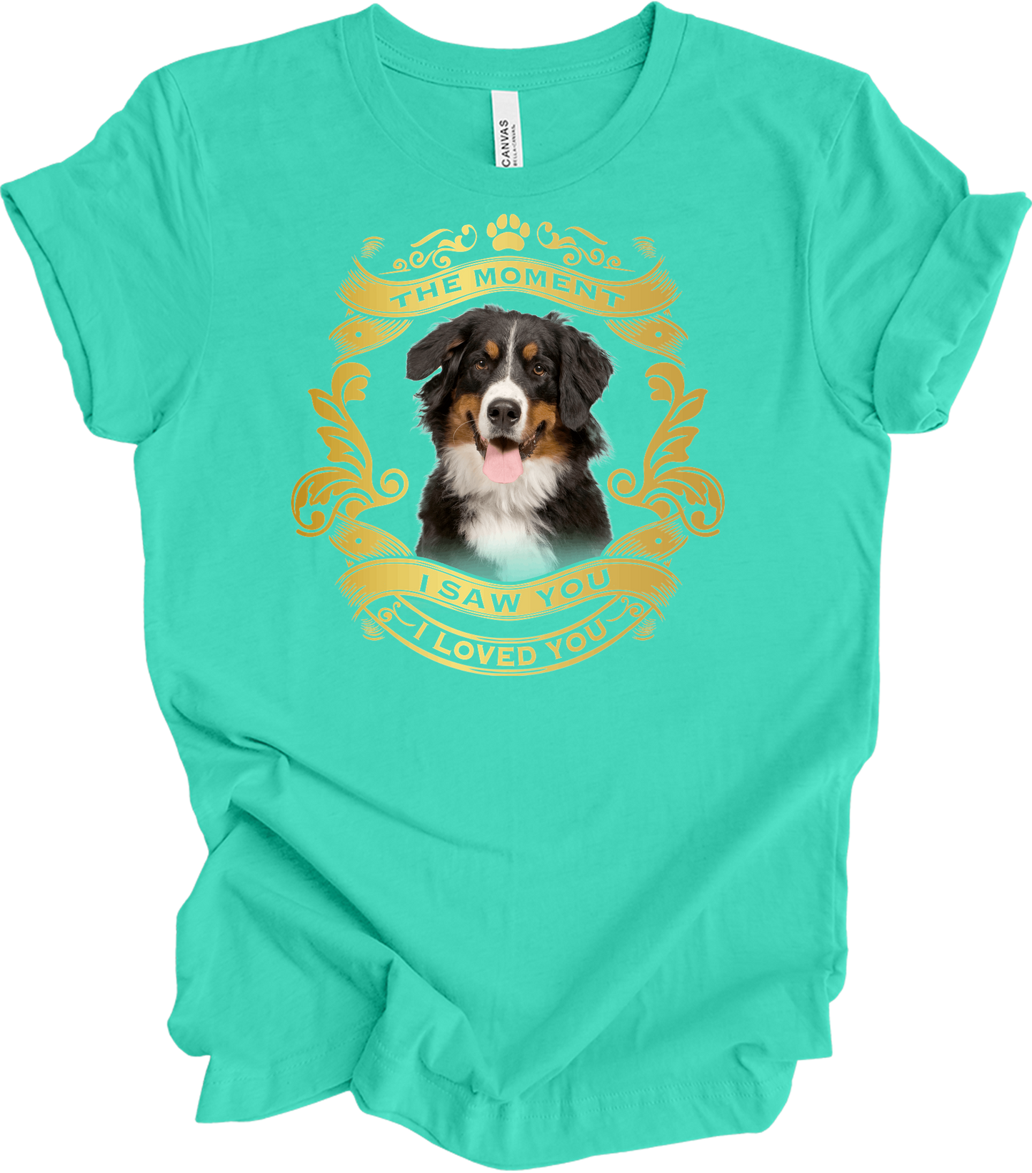 Bernese Mountain Dog Love T-Shirt in Teal