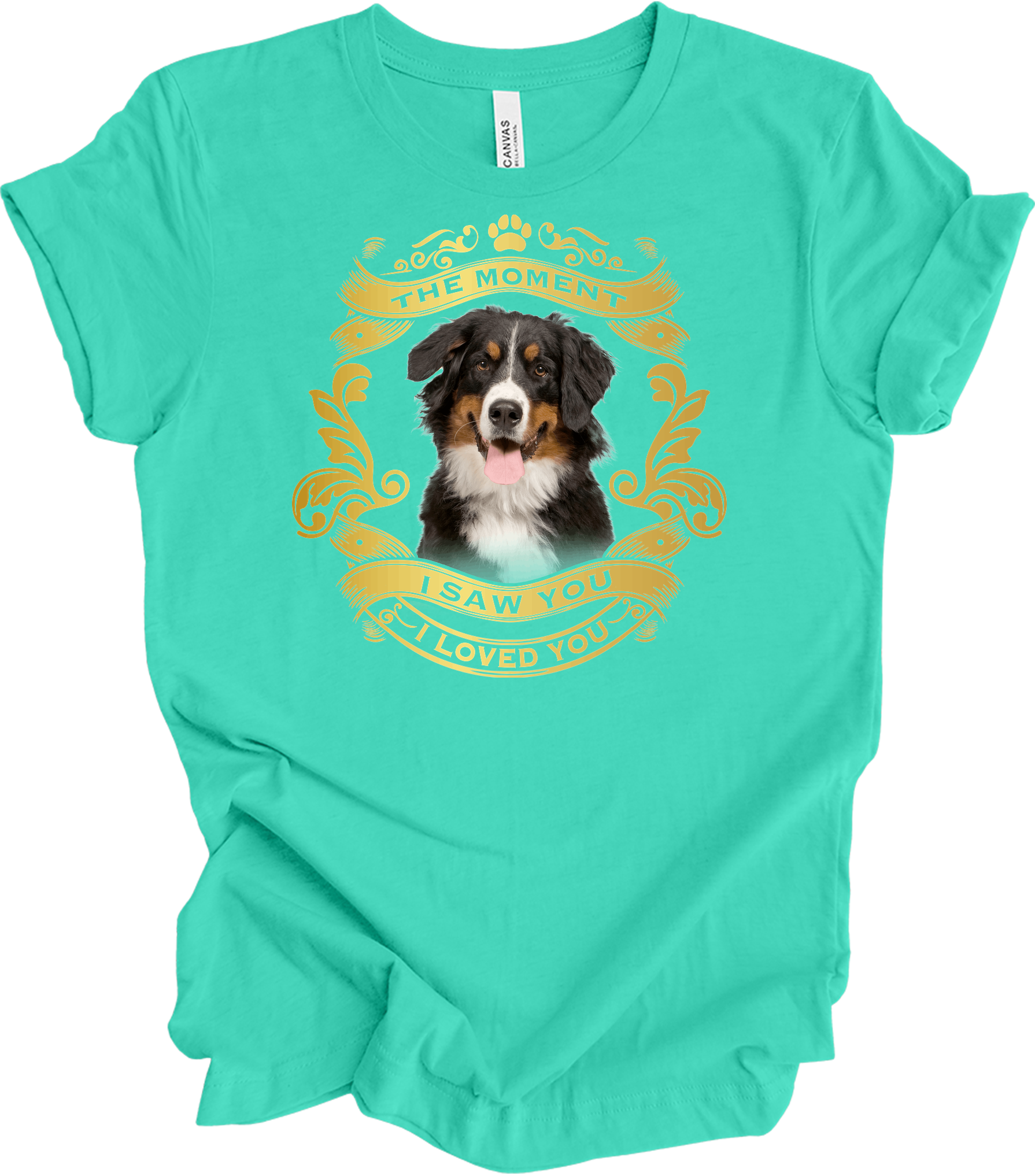 Bernese Mountain Dog Love T-Shirt in Teal