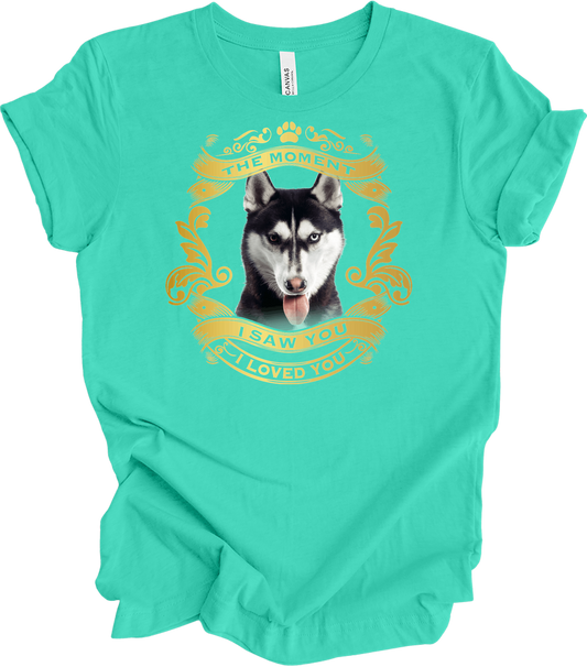 Wolf Dog Lover : 'I Loved You' T-Shirt in Teal