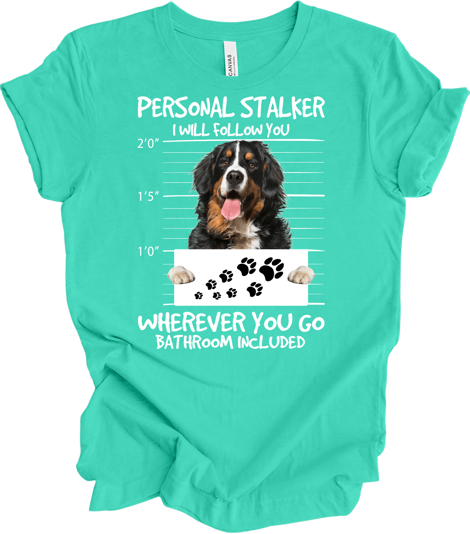 Bernese Dog Stalker Unisex T-Shirt in Teal