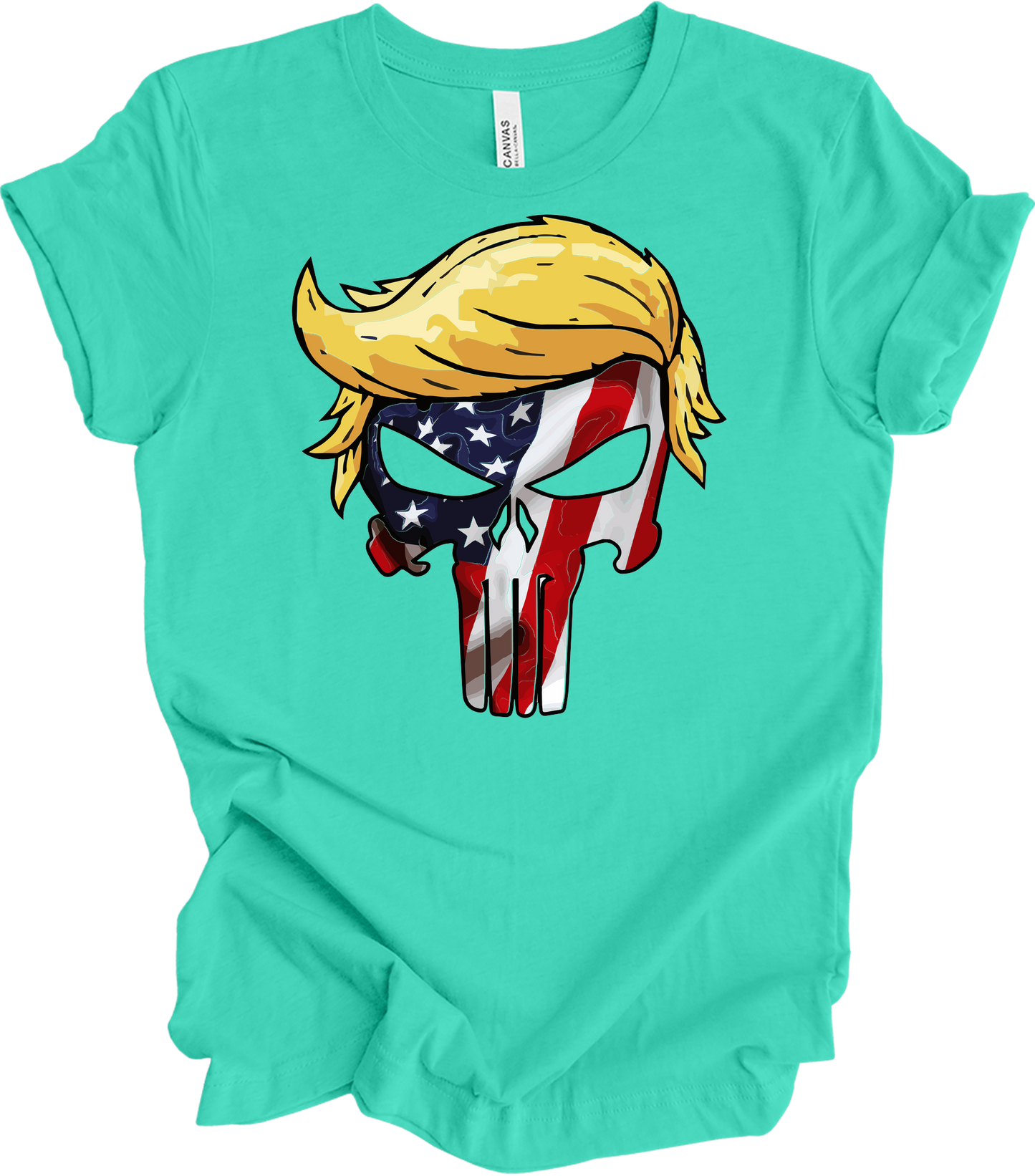 Trump Punisher Flag T-Shirt in Teal