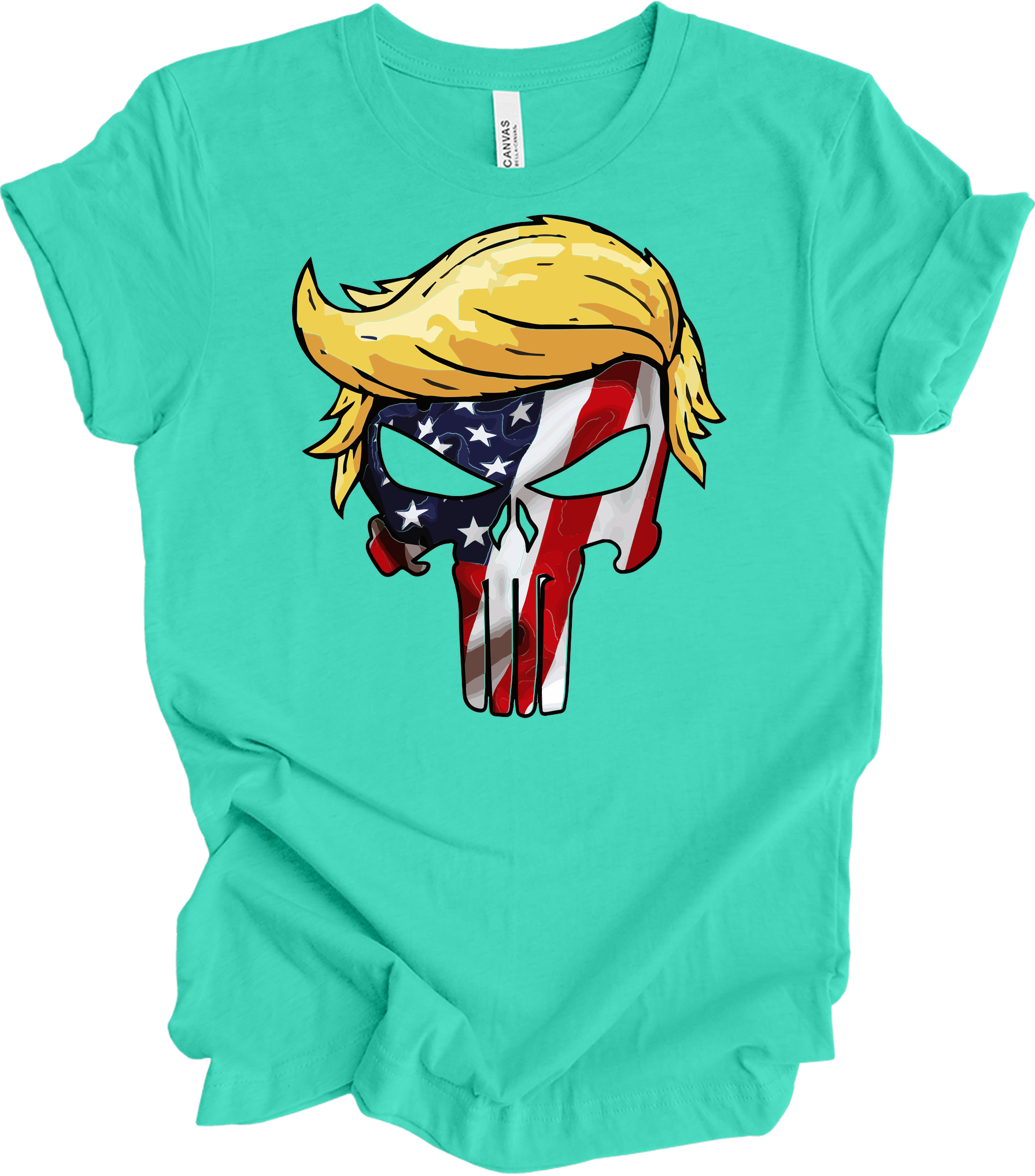Trump Punisher Flag T-Shirt in Teal