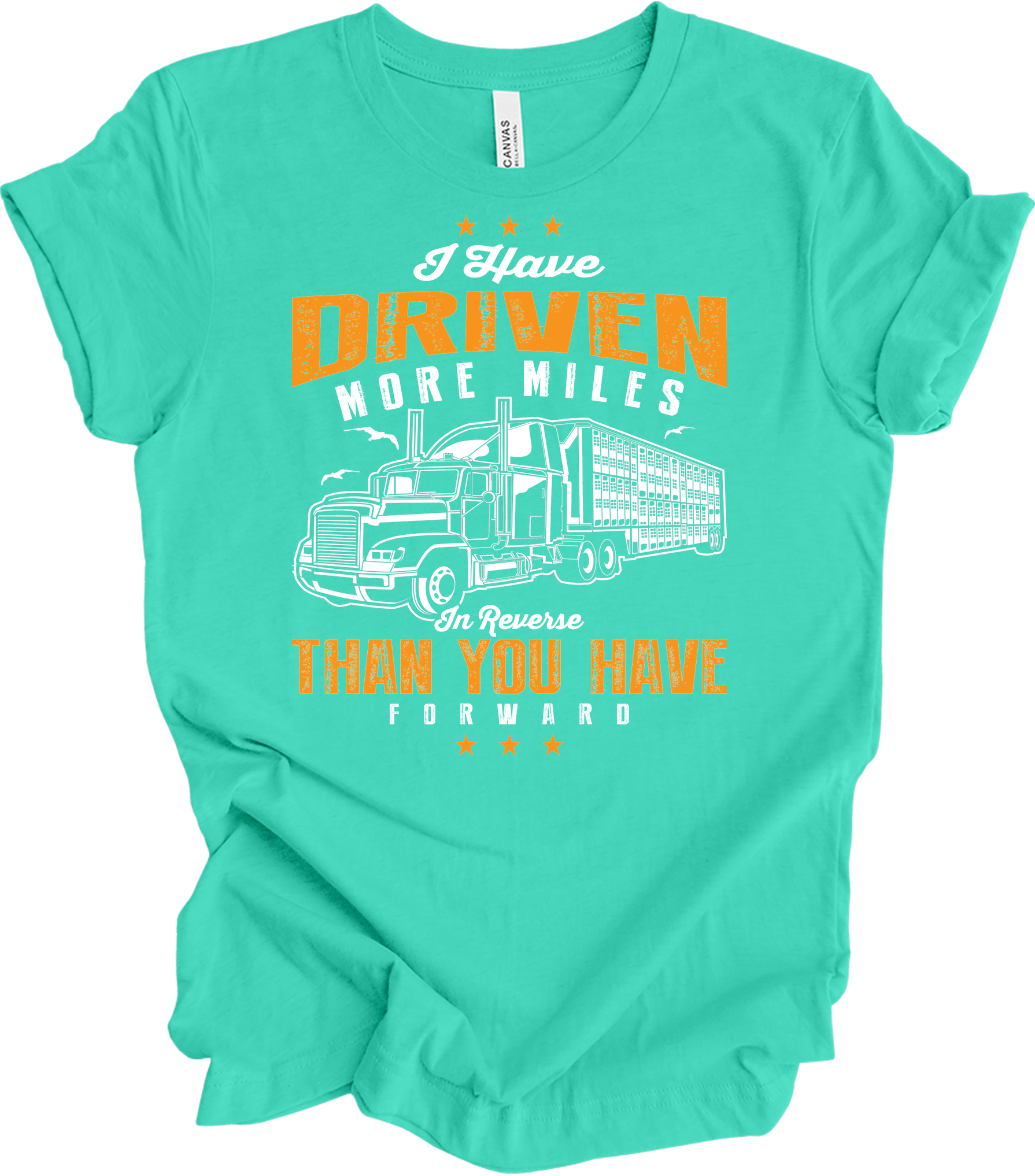 Truck Driver Reverse Miles T-Shirt in Teal