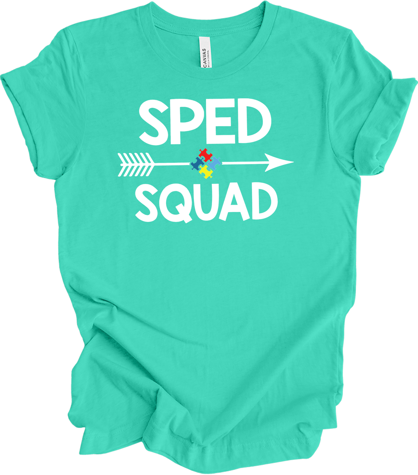 Education Teacher Sped Squad Special Education Autism Awareness T-Shirt in Teal