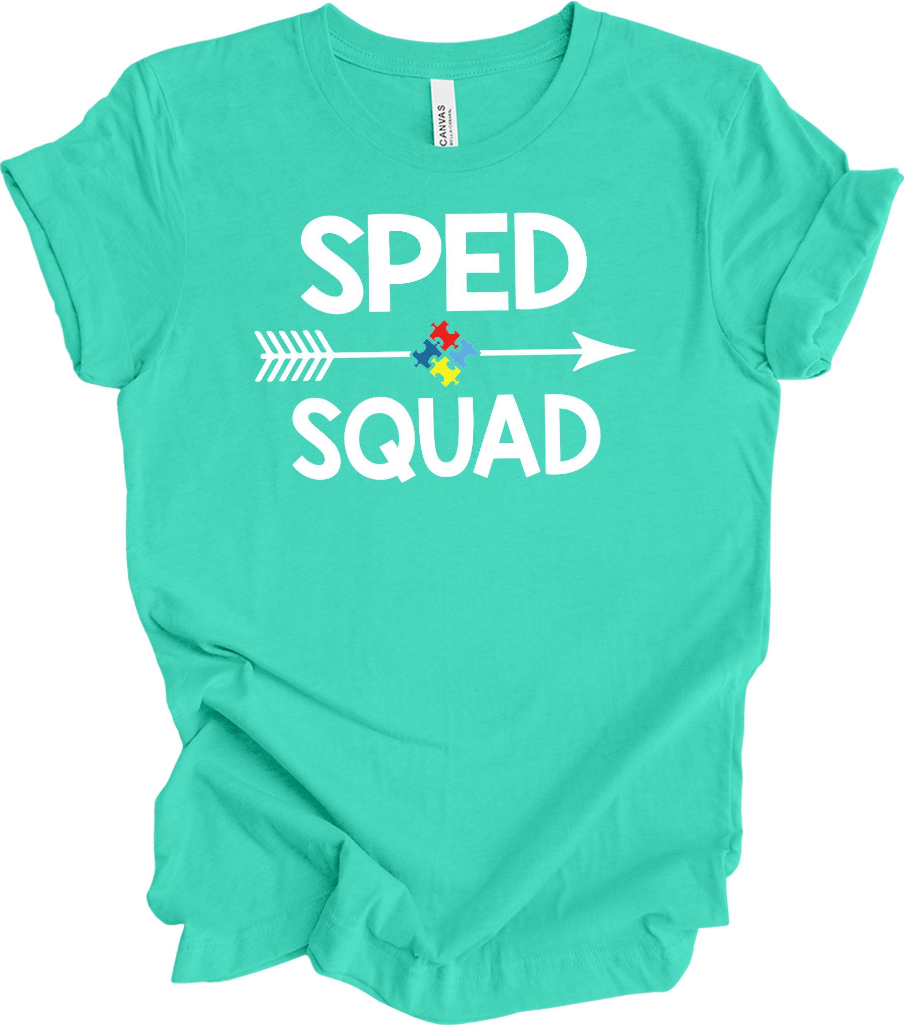 Education Teacher Sped Squad Special Education Autism Awareness T-Shirt in Teal