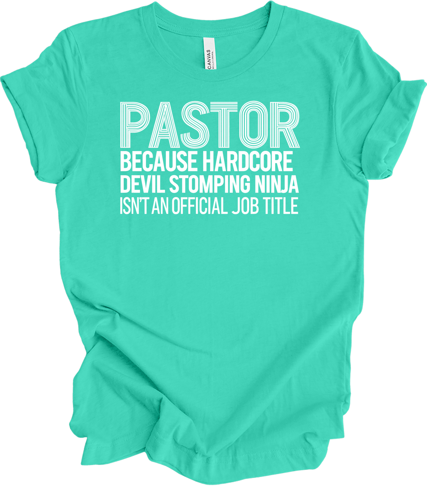 Pastor Devil Stomping Ninja T-Shirt in Teal