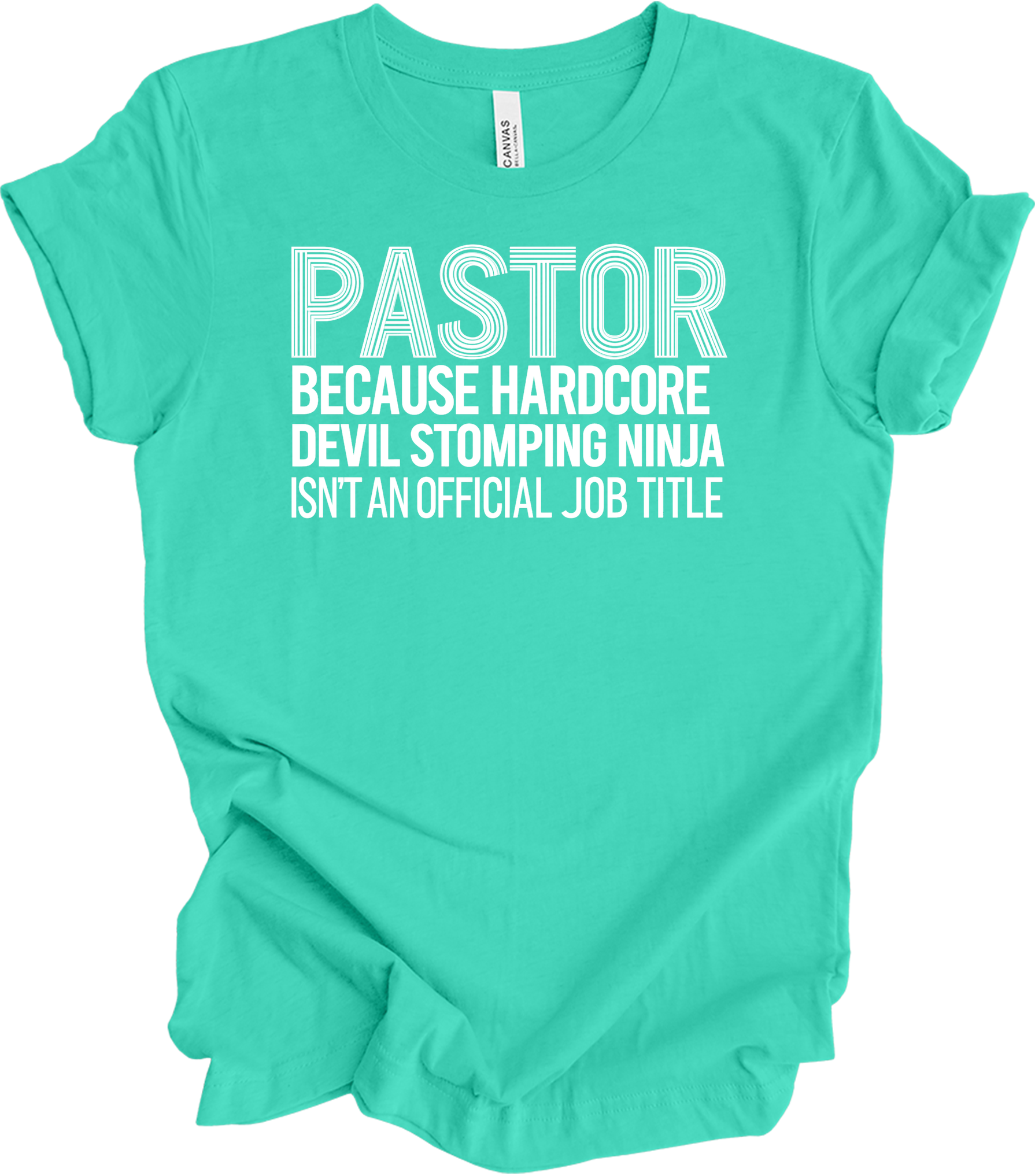 Pastor Devil Stomping Ninja T-Shirt in Teal