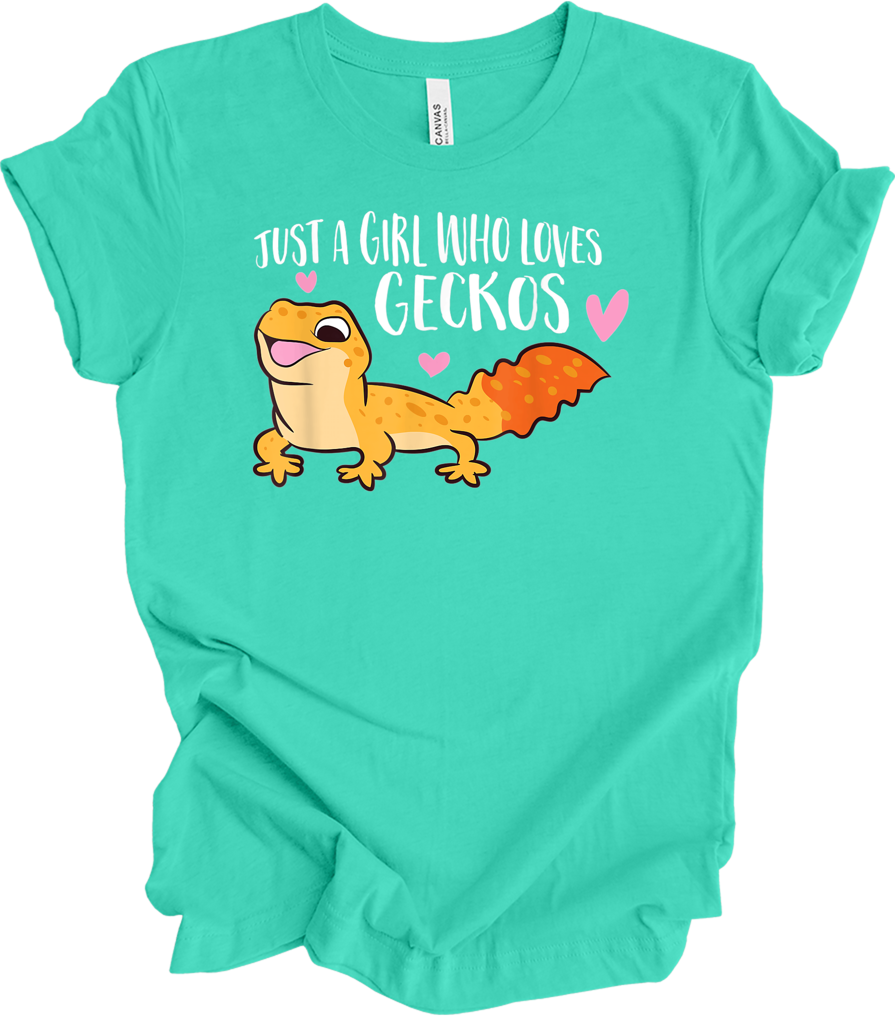 Just a Girl Who Loves Geckos T-Shirt in Teal