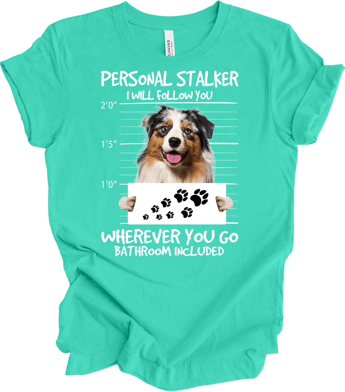 Aussie Shepherd Stalker T-Shirt in Teal