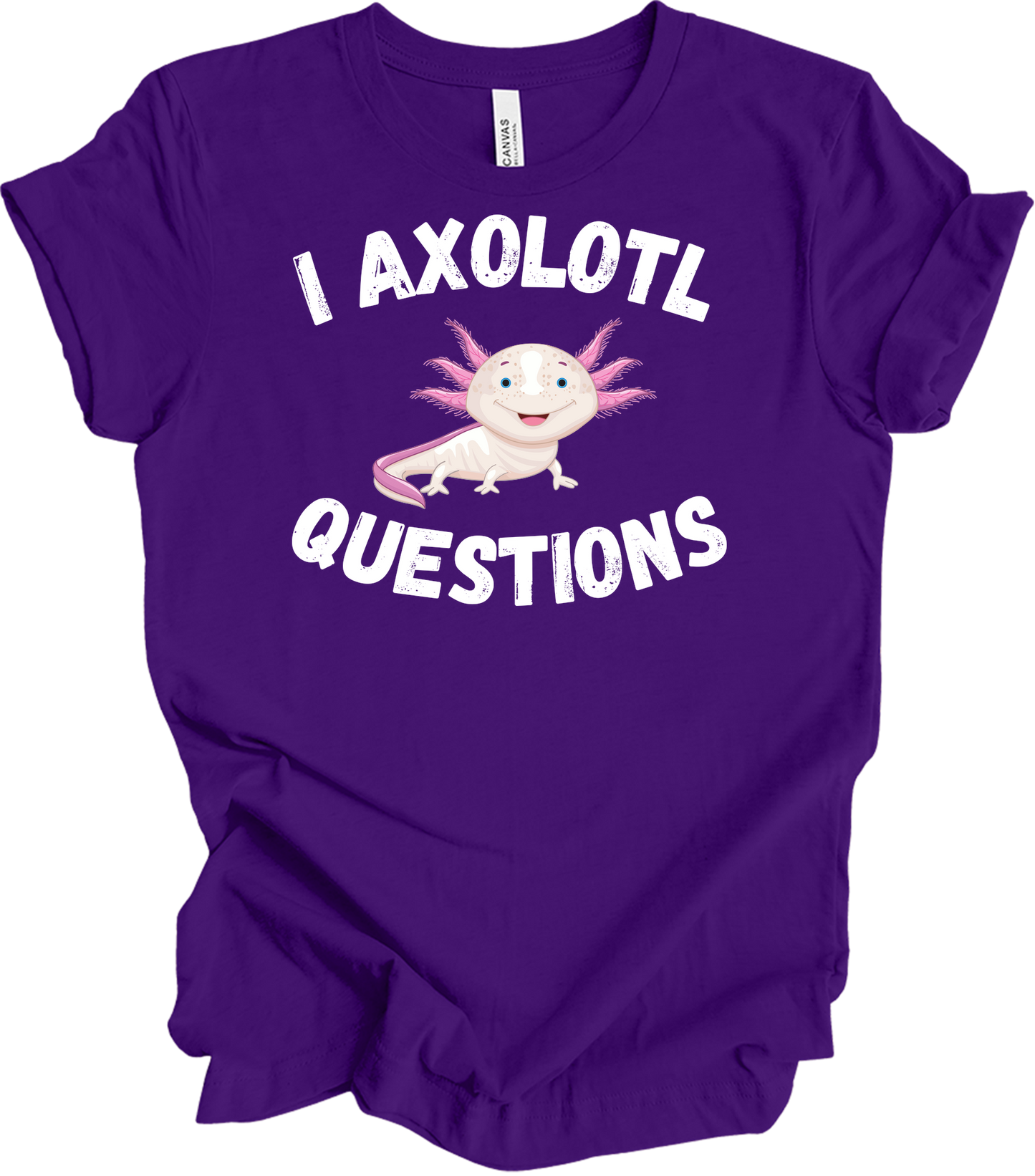 I Axolotl Questions - Cute Design T-Shirt in Team Purple