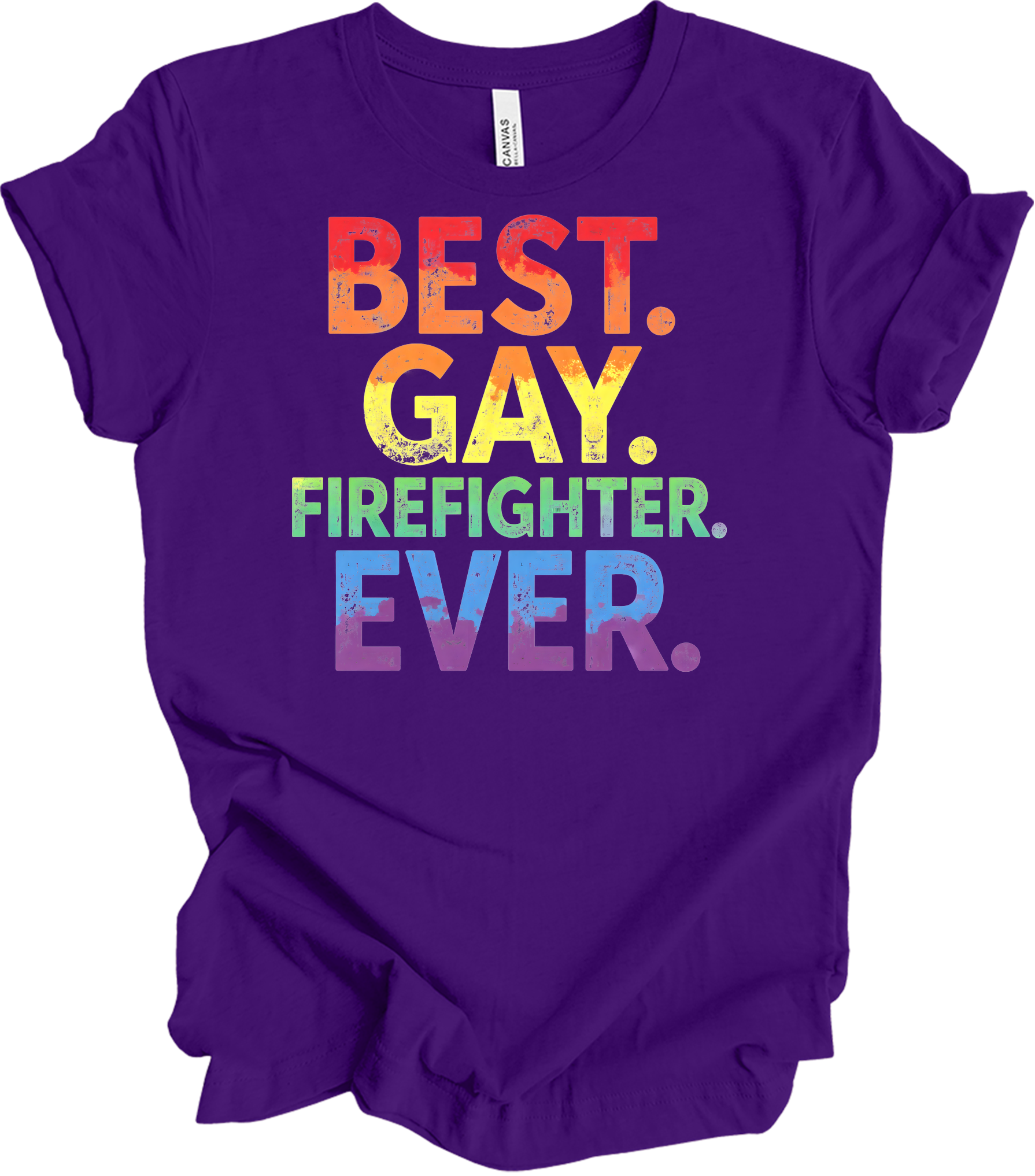 Best Gay Firefighter Ever T-Shirt in Team Purple