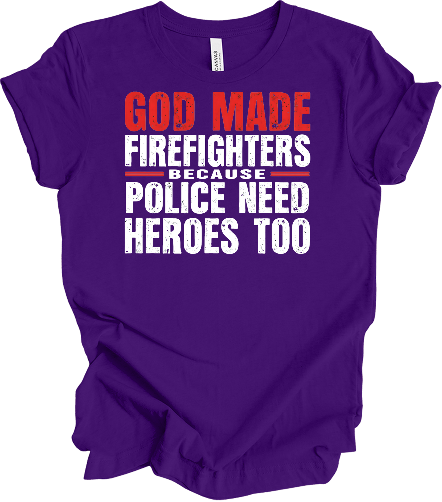 Firefighters Police Heroes T-Shirt in Team Purple