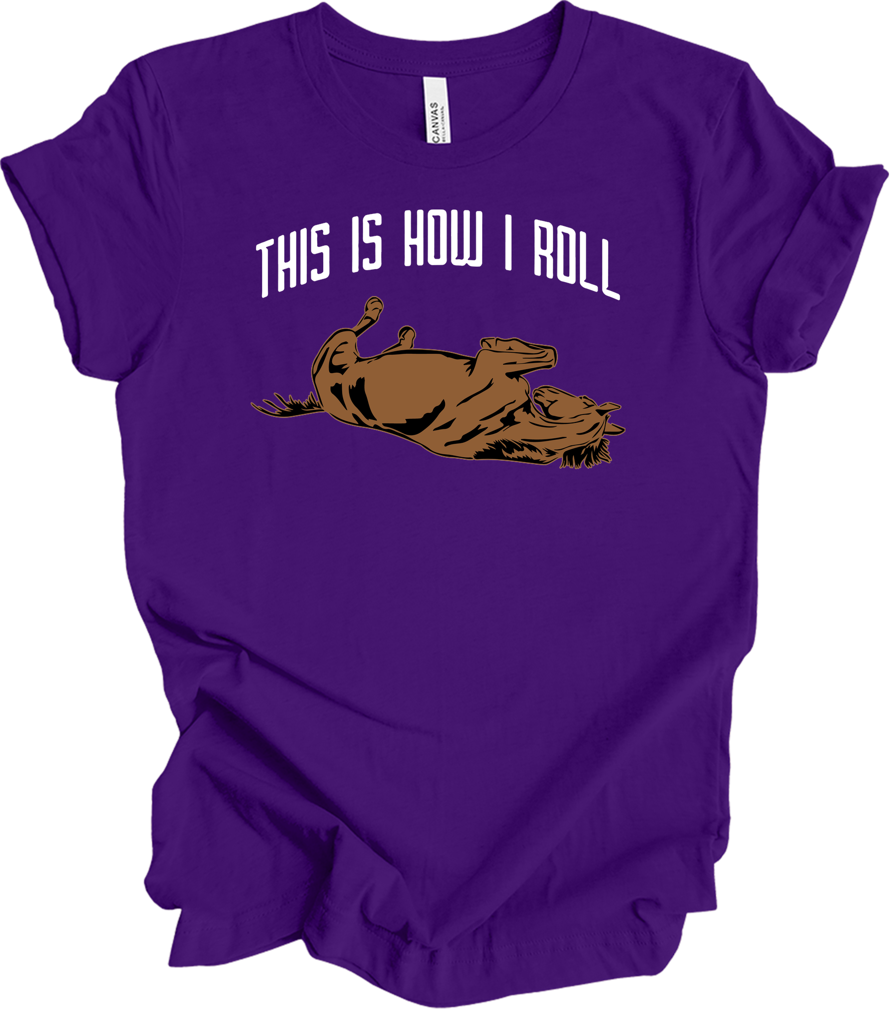 This Is How I Roll Horse - Funny Equestrian Gift T-Shirt in Team Purple