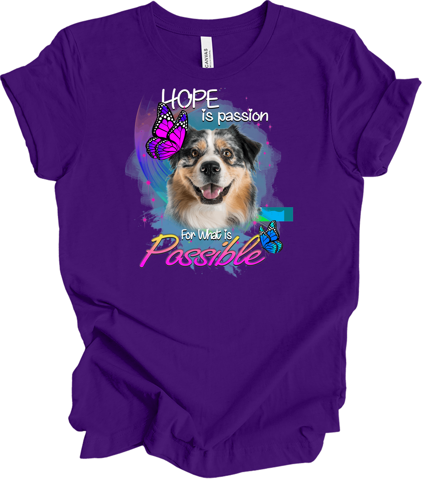 Aussie Shepherd Hope T-Shirt in Team Purple