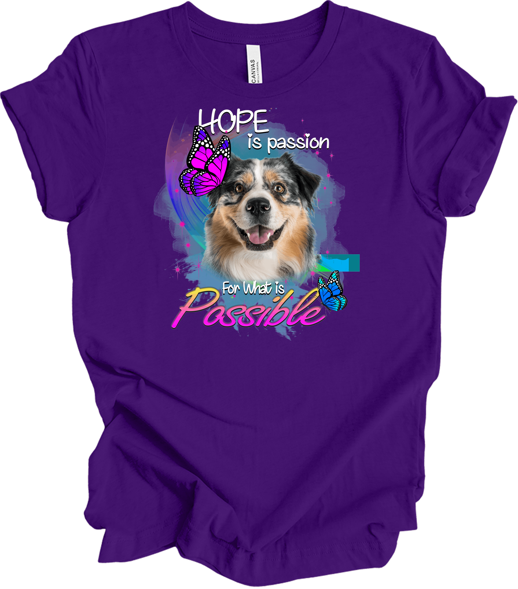 Aussie Shepherd Hope T-Shirt in Team Purple