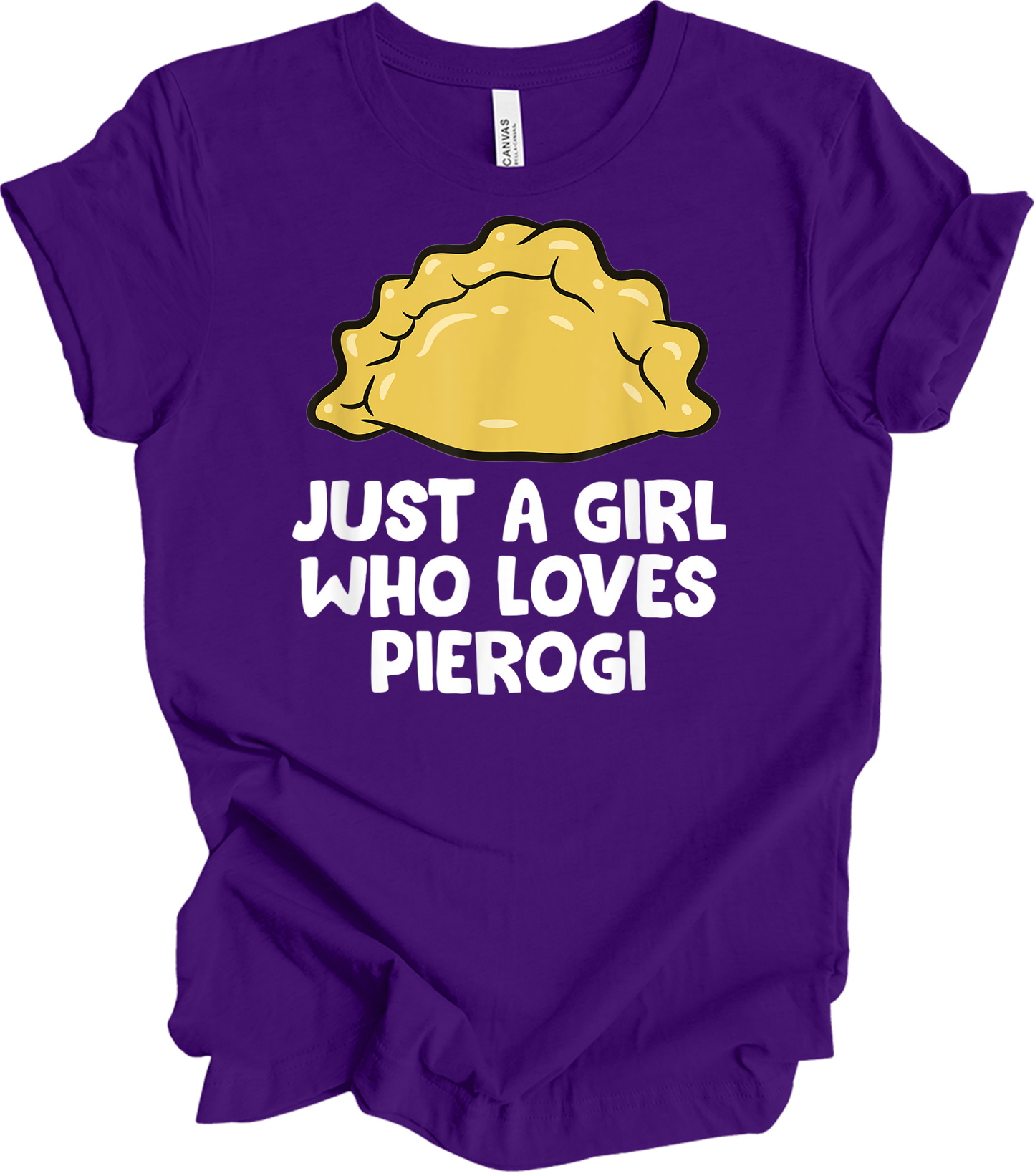 Girl Who Loves Pierogi T-Shirt in Team Purple