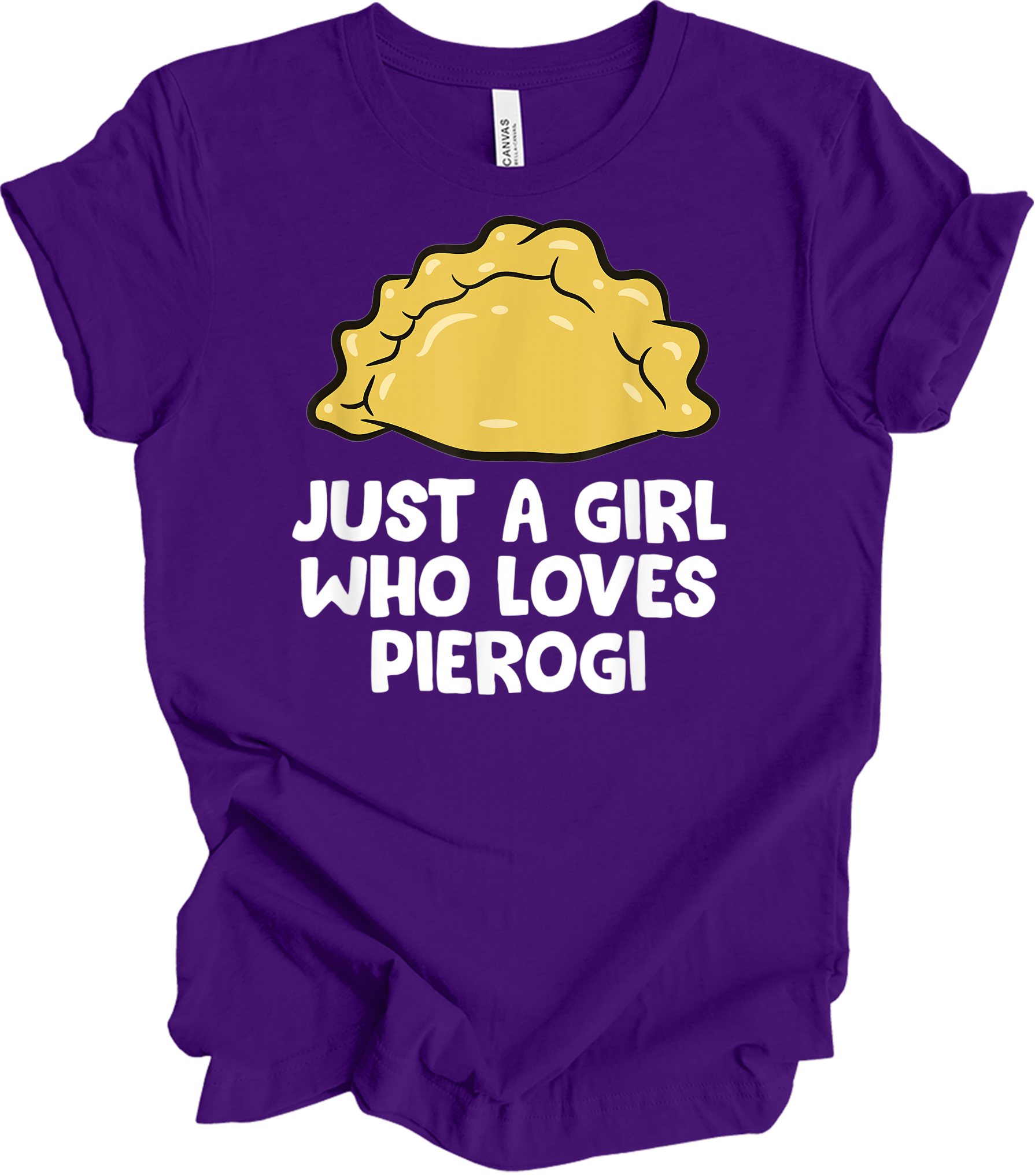 Girl Who Loves Pierogi T-Shirt in Team Purple