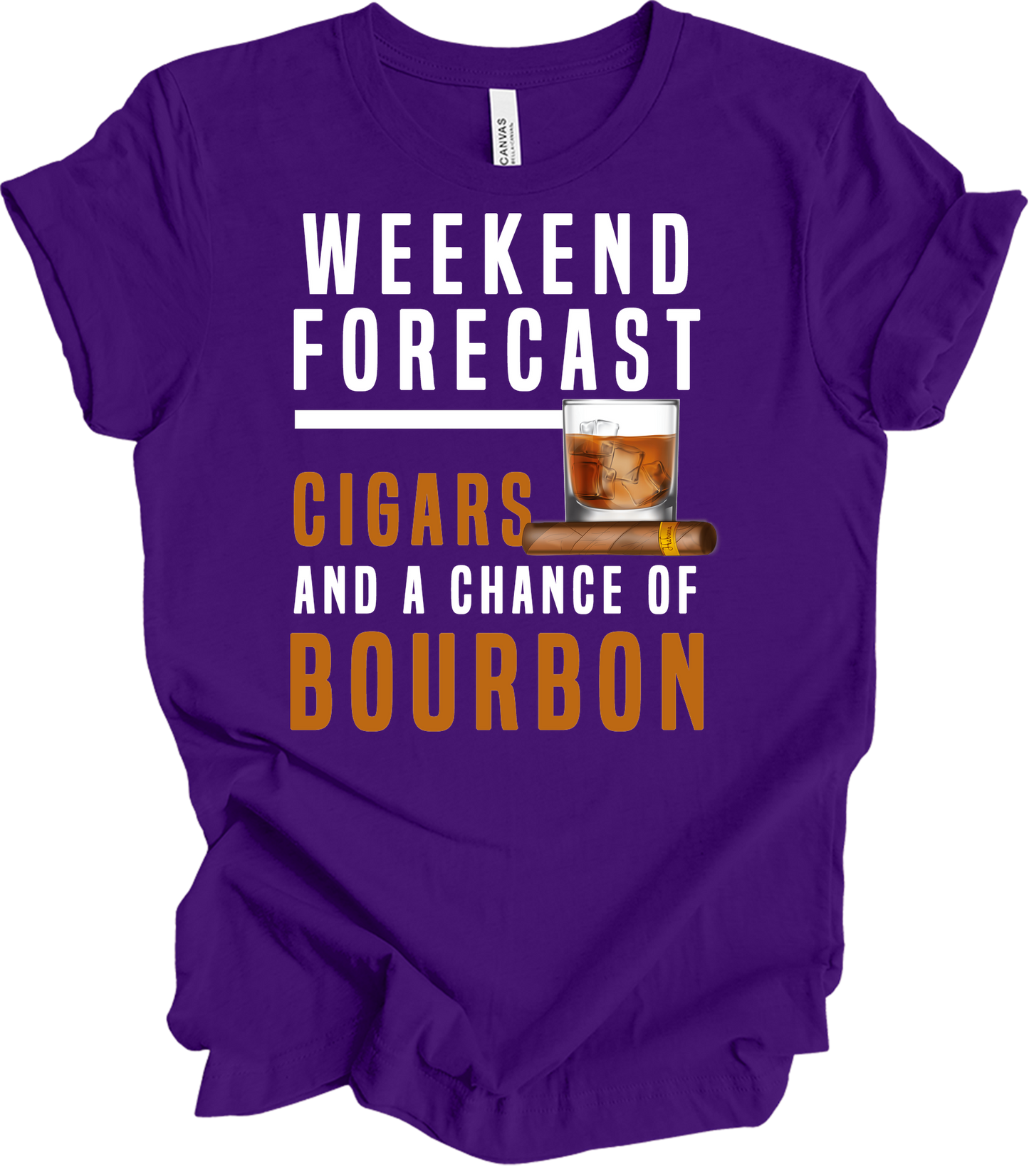 Weekend Forecast Cigars & Bourbon T-Shirt in Team Purple