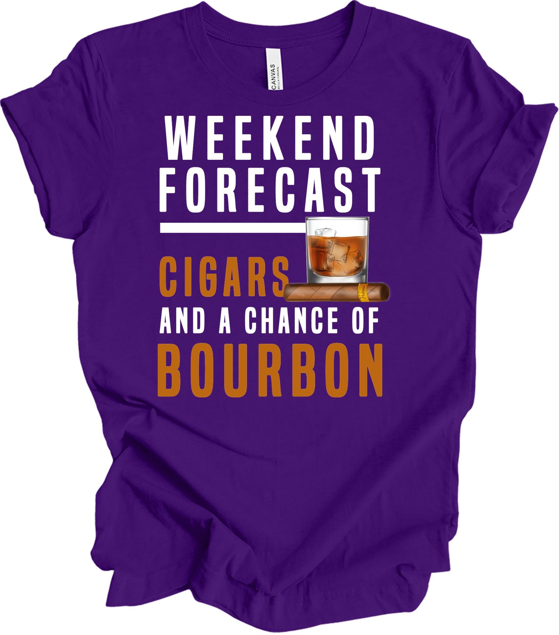 Weekend Forecast Cigars & Bourbon T-Shirt in Team Purple