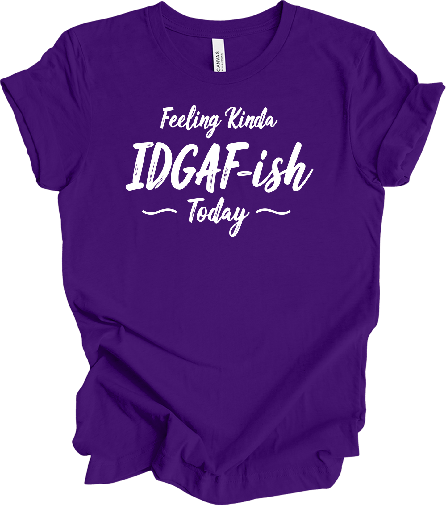IDGAF-ish Today Funny T-Shirt in Team Purple