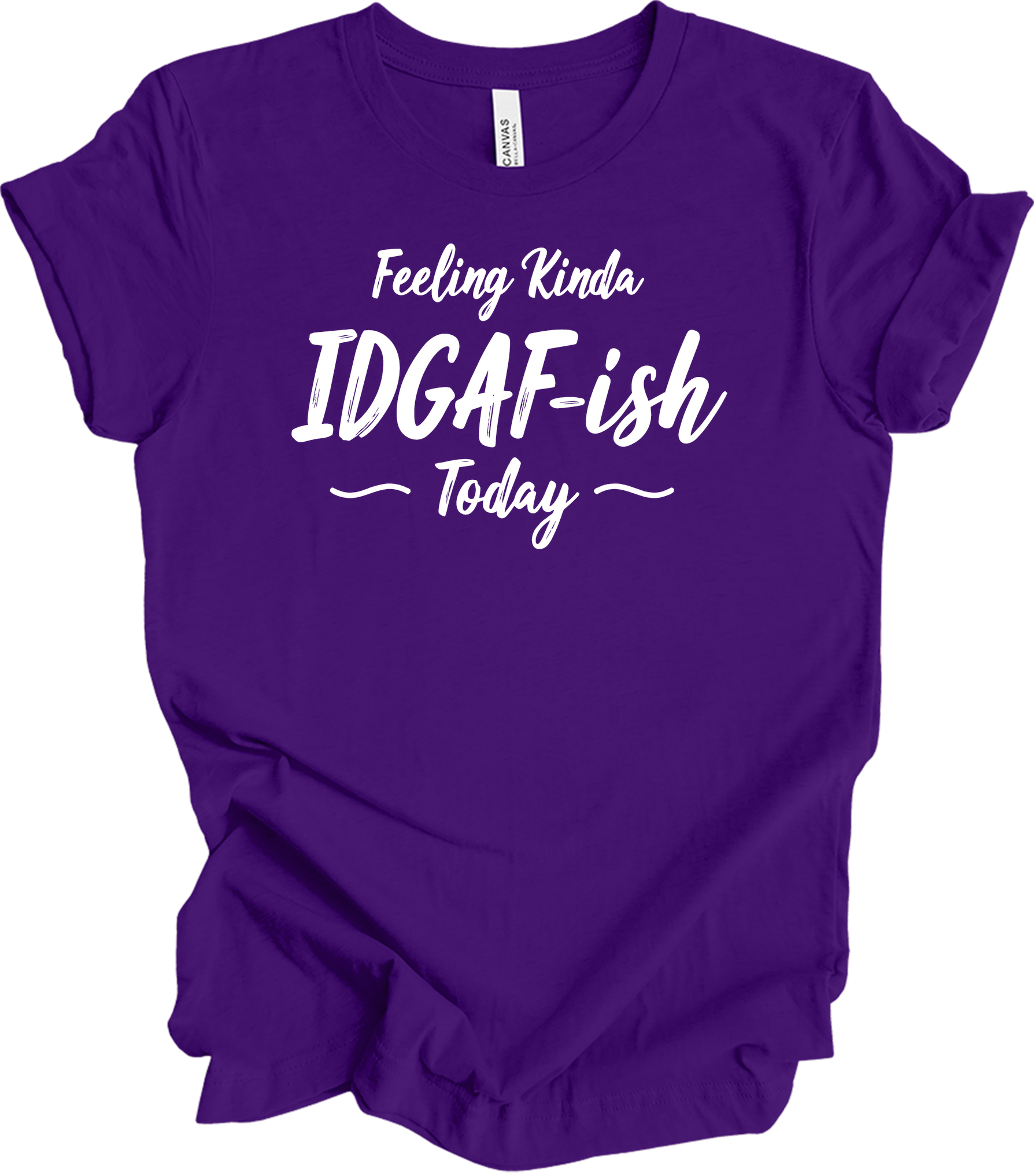 IDGAF-ish Today Funny T-Shirt in Team Purple