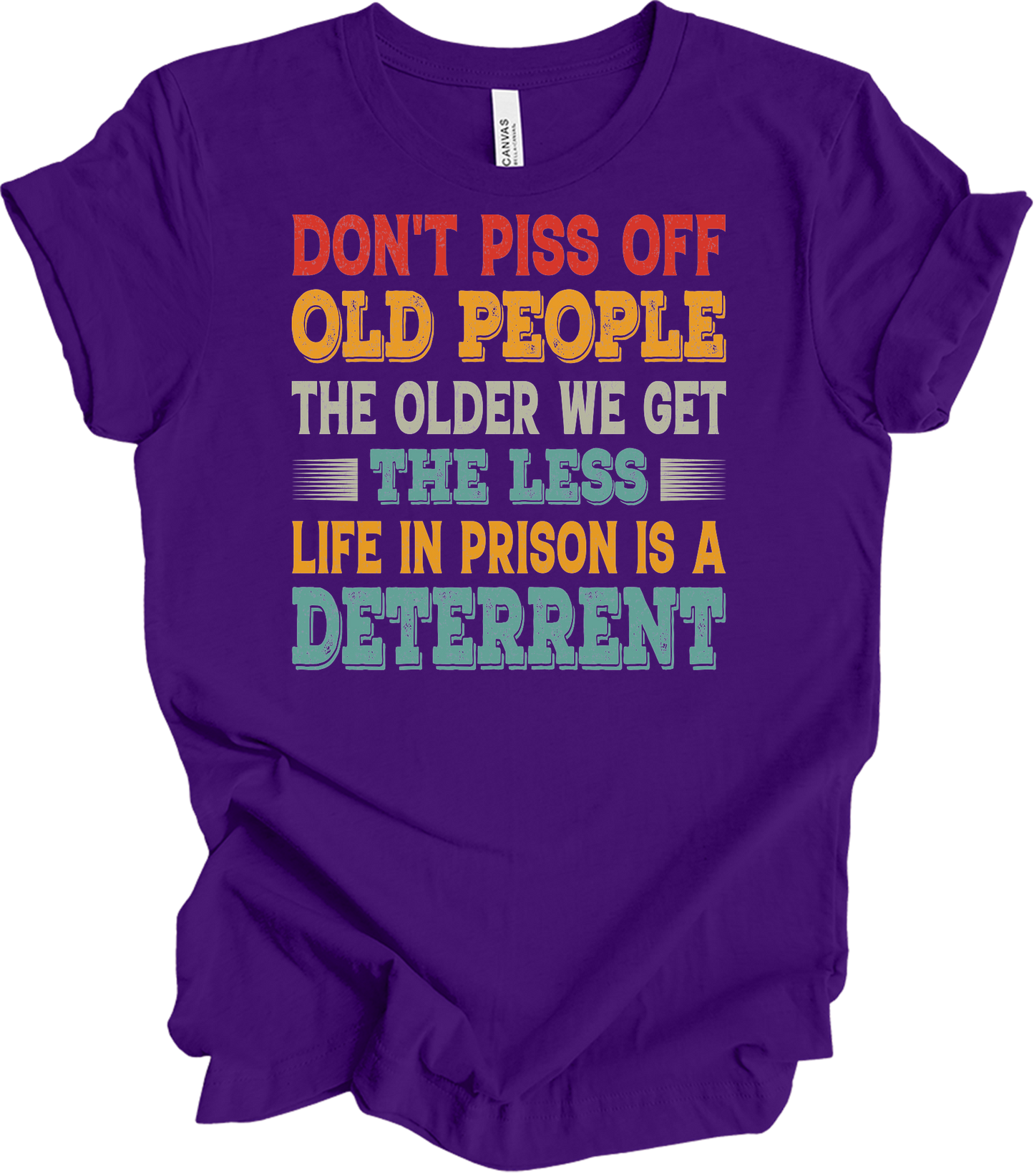 Don't Piss Off Old People T-Shirt in Team Purple