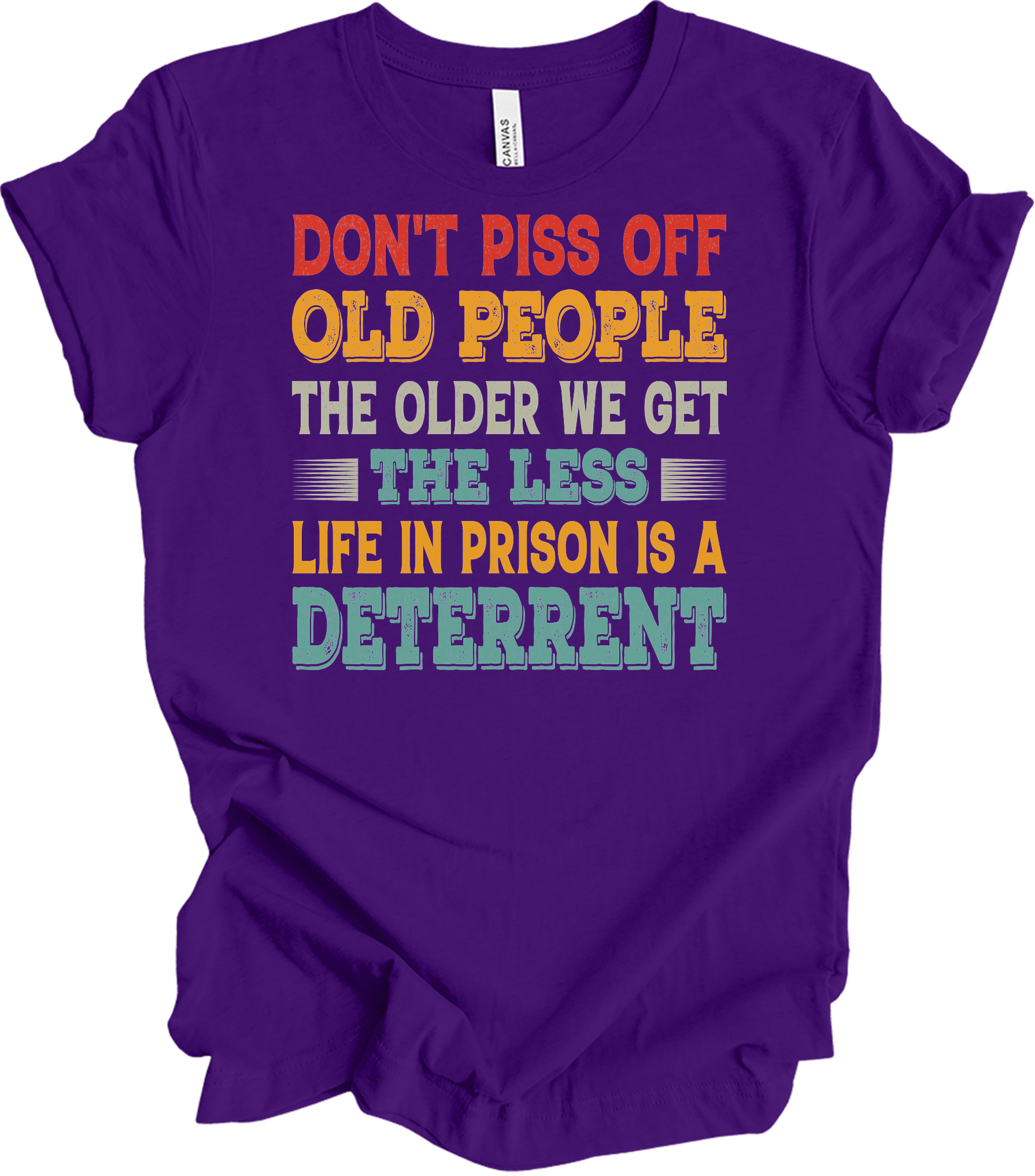 Don't Piss Off Old People T-Shirt in Team Purple