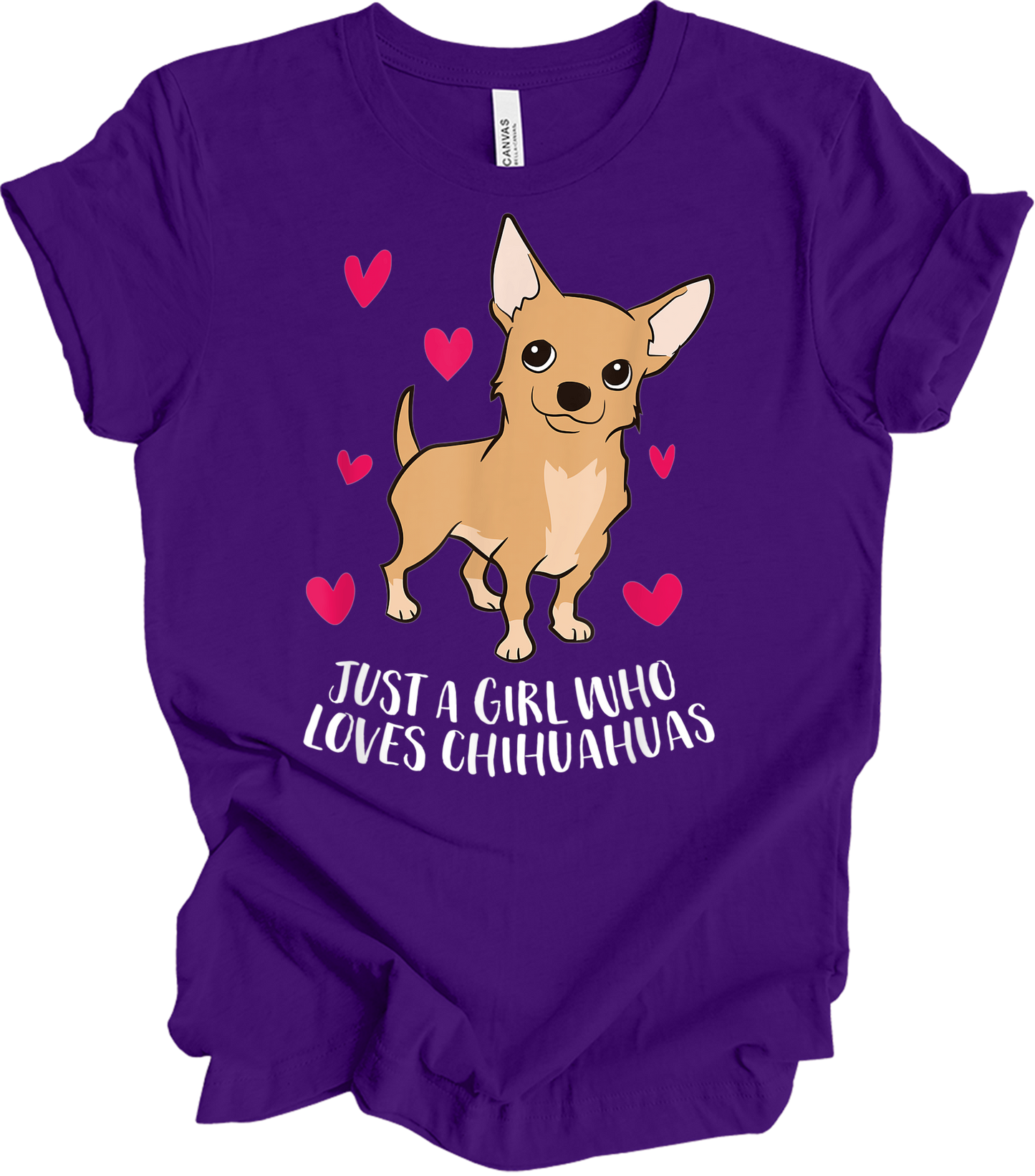 Just A Girl Who Loves Chihuahuas - Cute Dog Girl T-Shirt in Team Purple