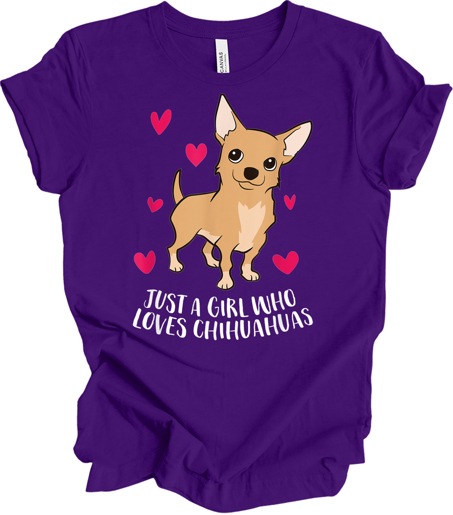 Just A Girl Who Loves Chihuahuas - Cute Dog Girl T-Shirt in Team Purple