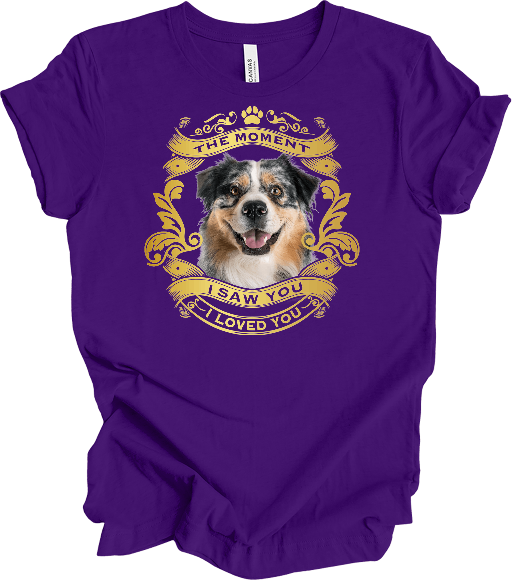 Australian Shepherd Love T-Shirt in Team Purple