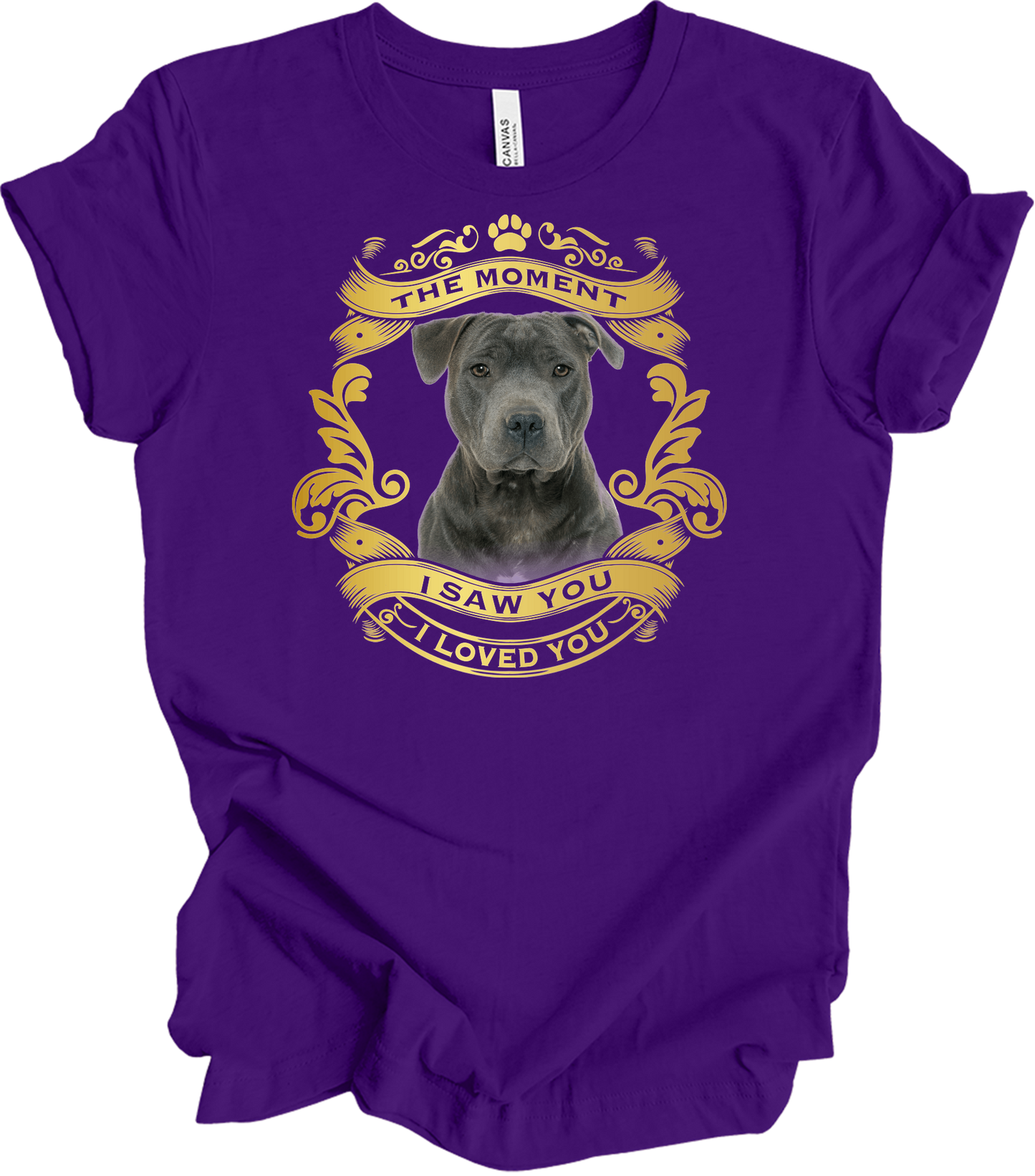 Pitbull Dog Lover T-Shirt in Team Purple