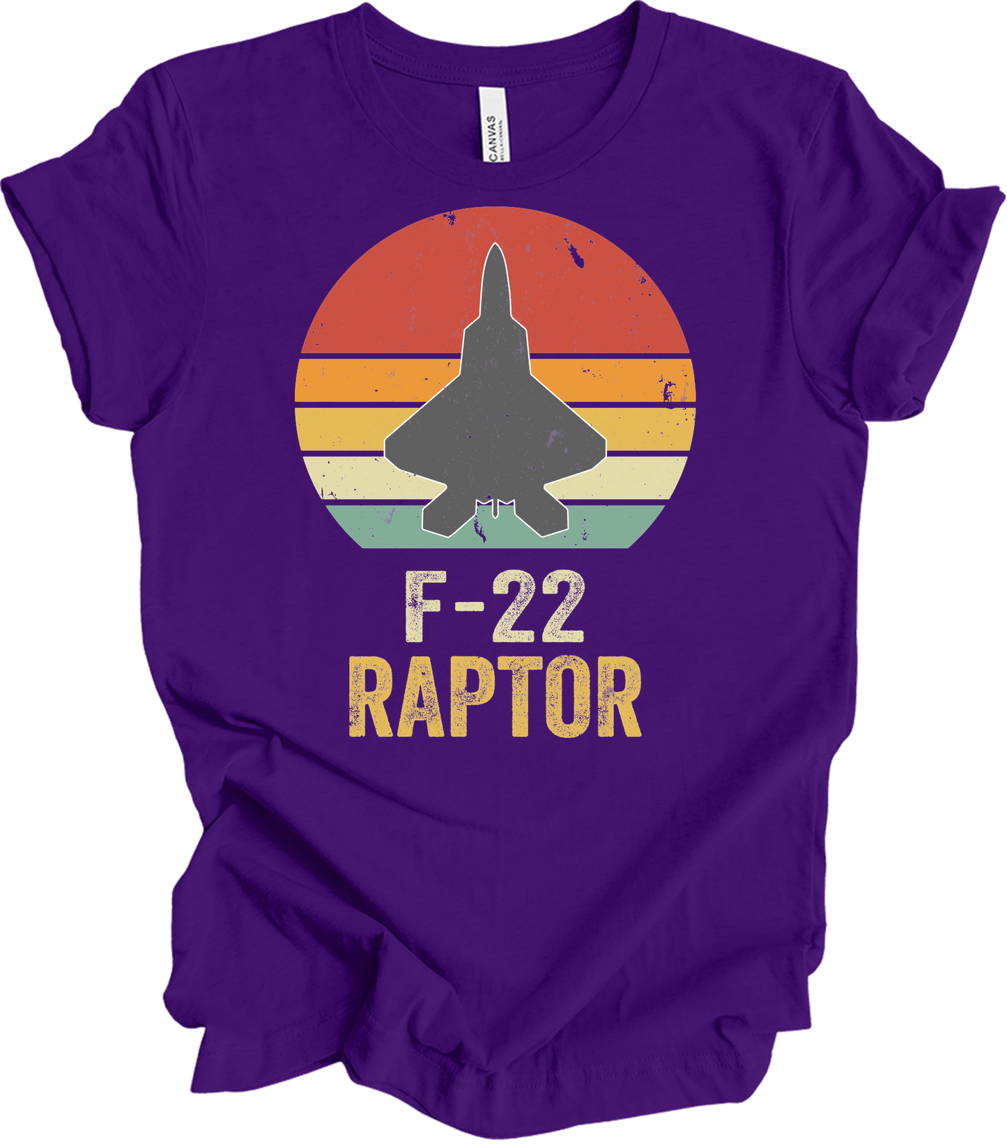 F-22 Raptor Retro T-Shirt in Team Purple