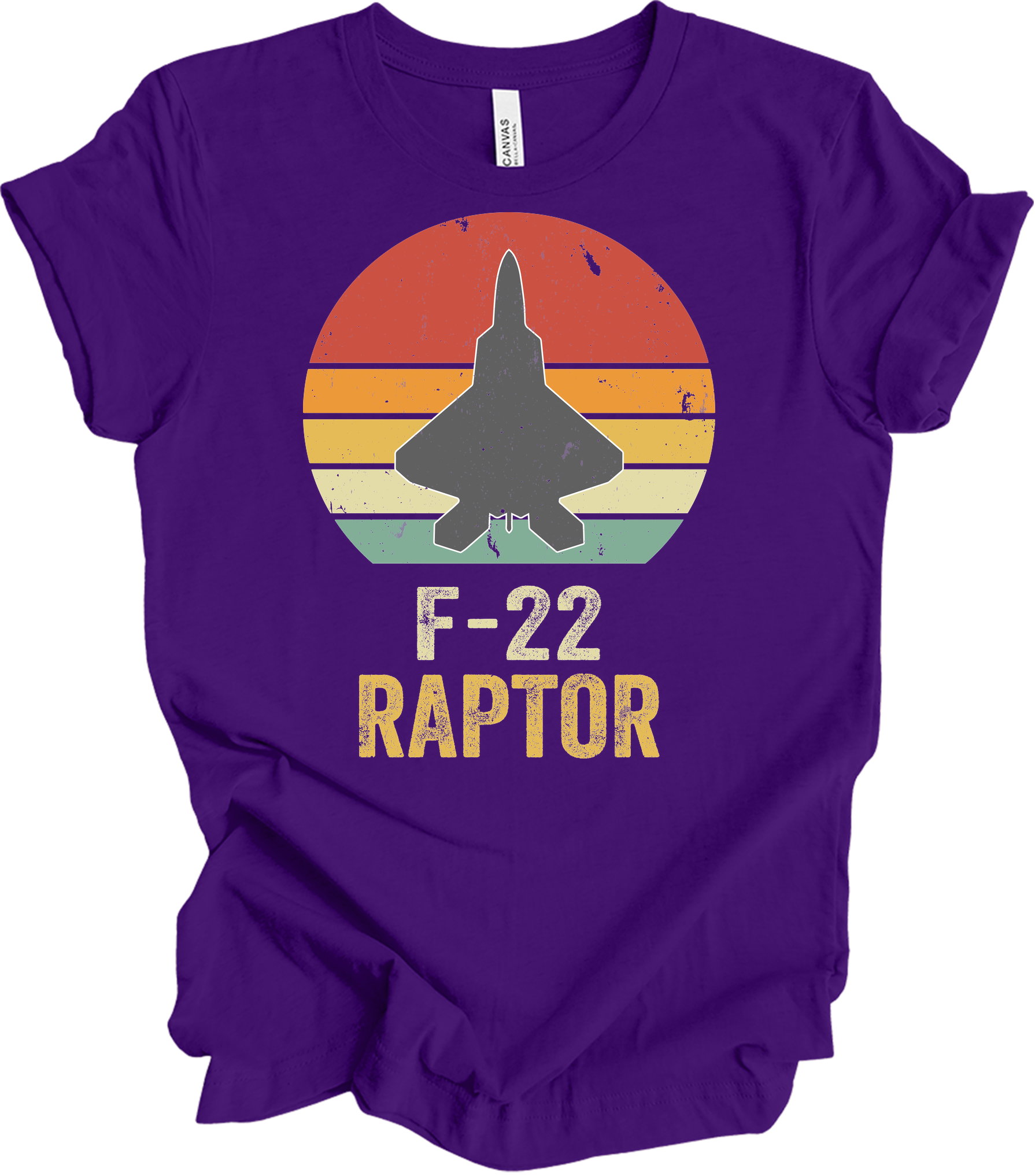 F-22 Raptor Retro T-Shirt in Team Purple