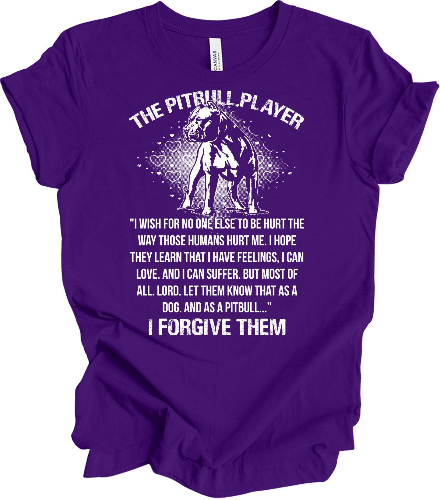 The Pitbull Player - Forgive Them T-Shirt in Team Purple