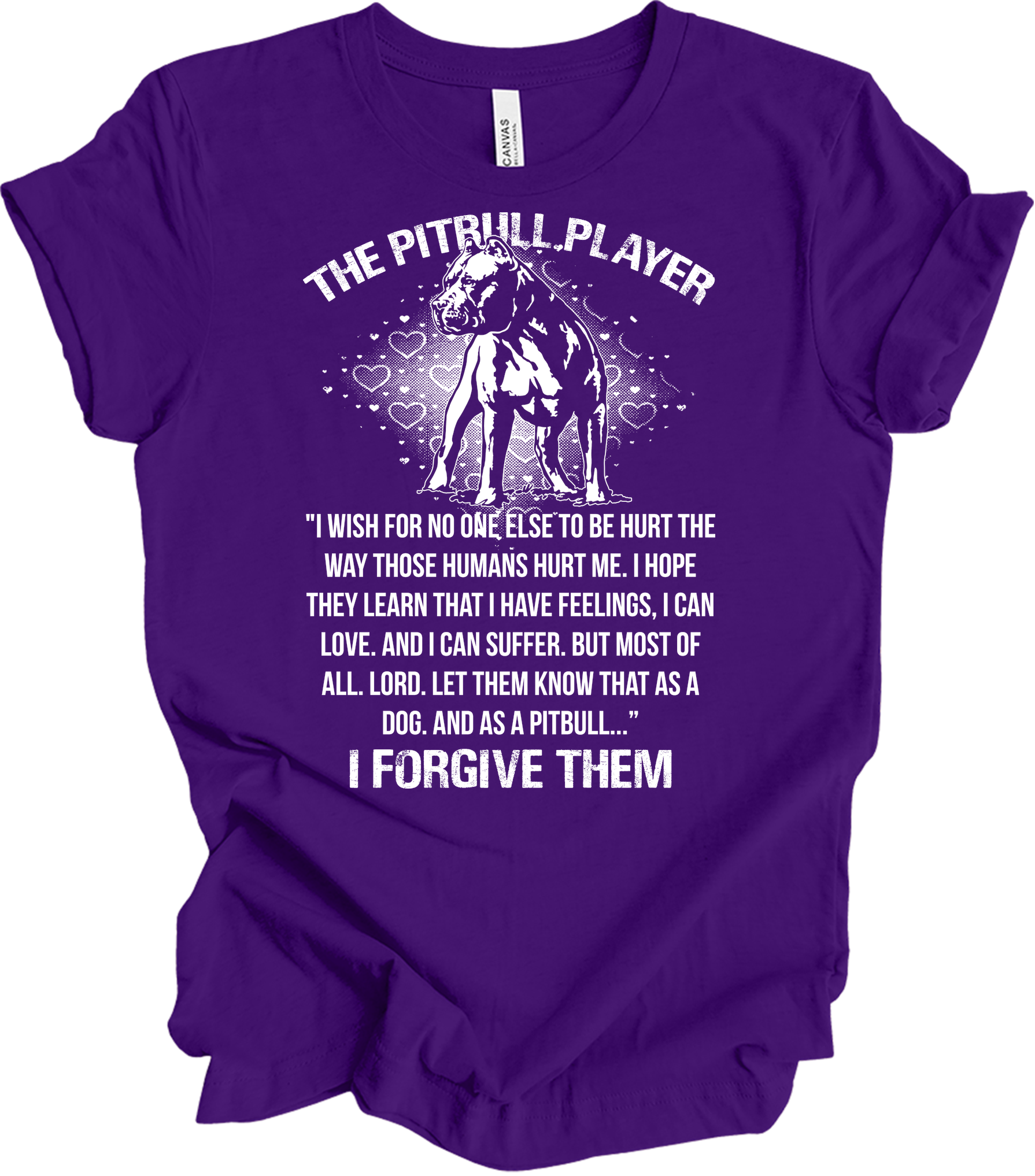 The Pitbull Player - Forgive Them T-Shirt in Team Purple