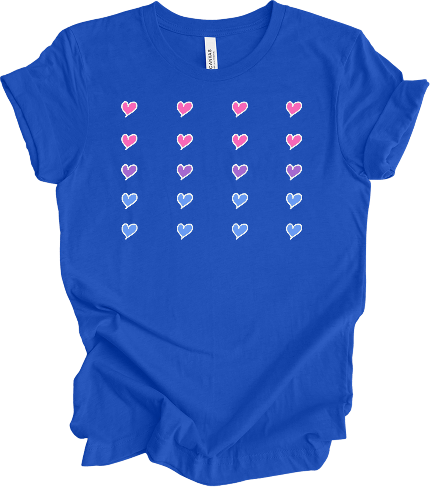 Pride Hearts - Cute Design T-Shirt in True Royal