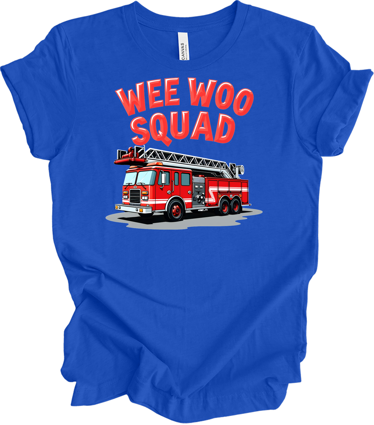 Wee Woo Squad Fire Truck T-Shirt in True Royal