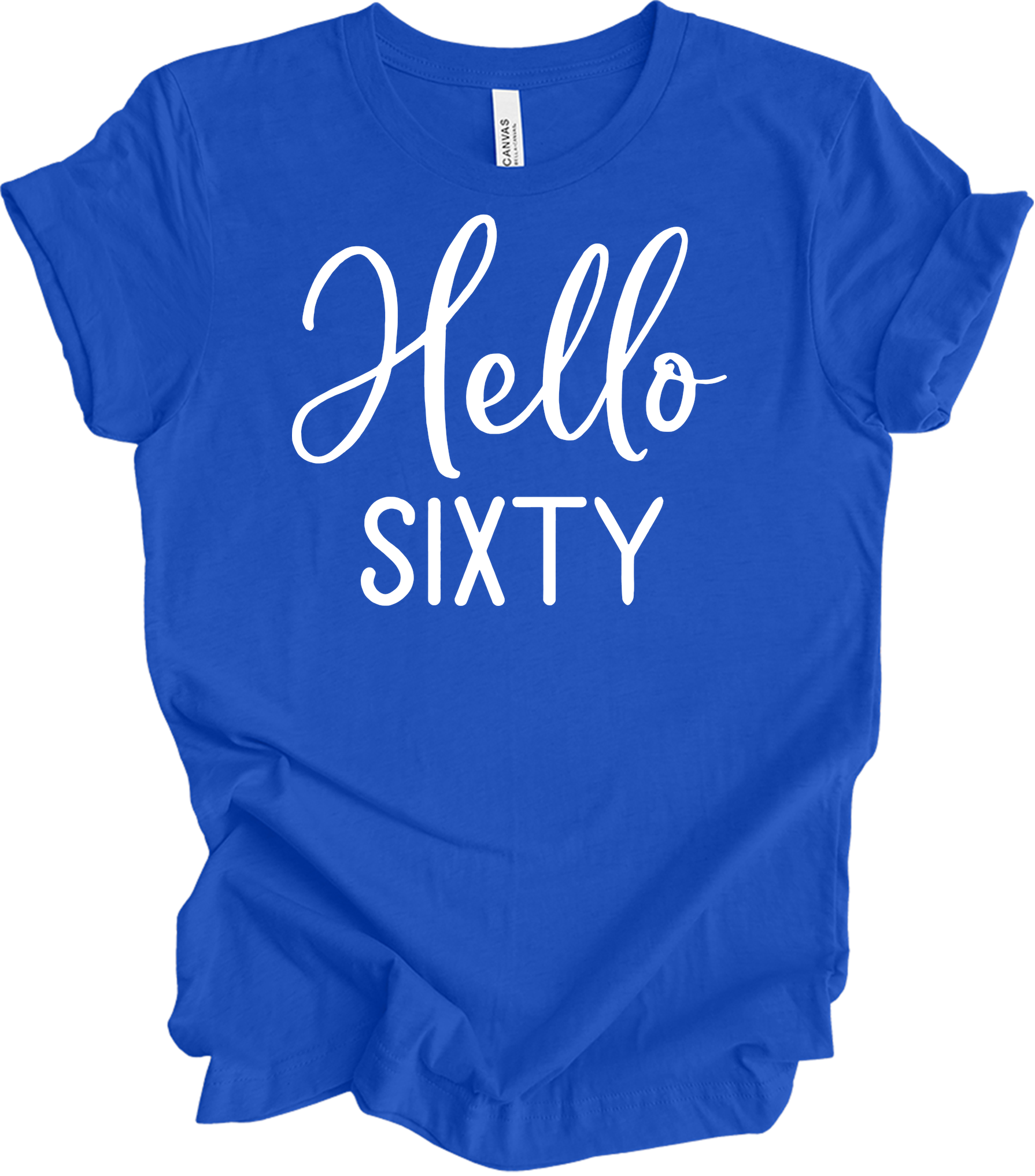 Hello Sixty | 60th Birthday T-Shirt in True Royal