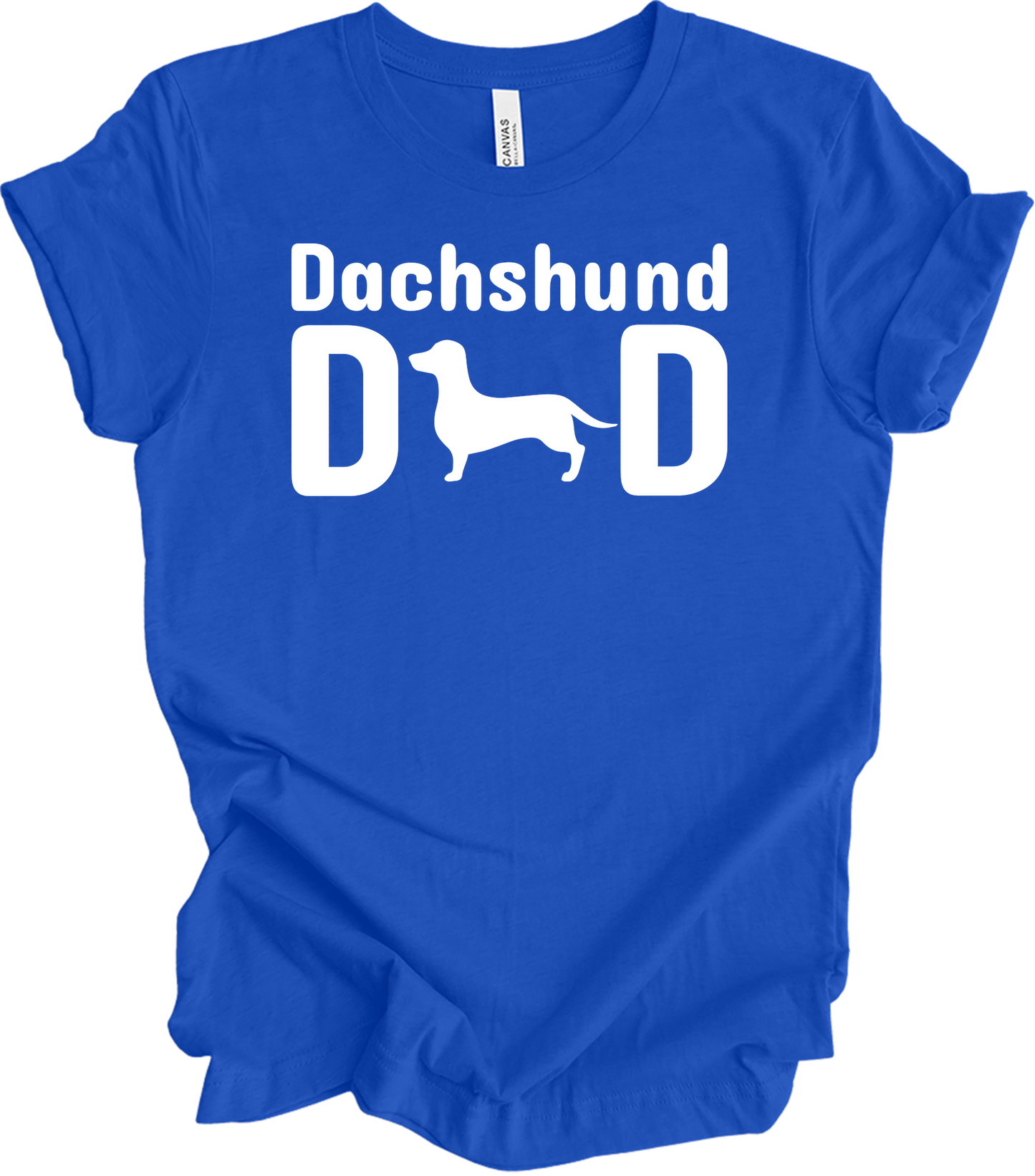 Dachshund Dad - Retro Vintage Wiener Dog T-Shirt in True Royal