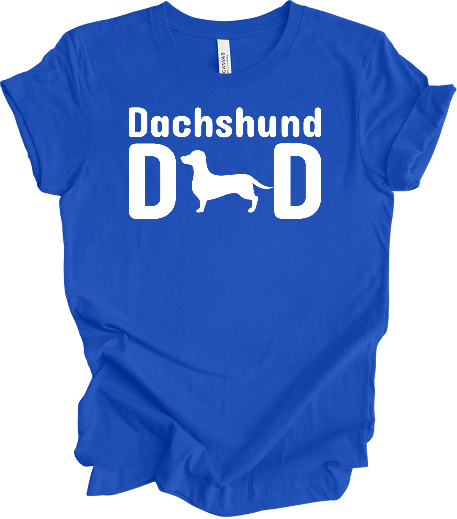 Dachshund Dad - Retro Vintage Wiener Dog T-Shirt in True Royal