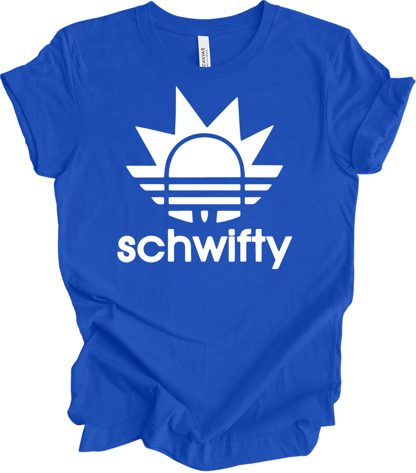 Schwifty Rick and Morty Logo T-Shirt in True Royal