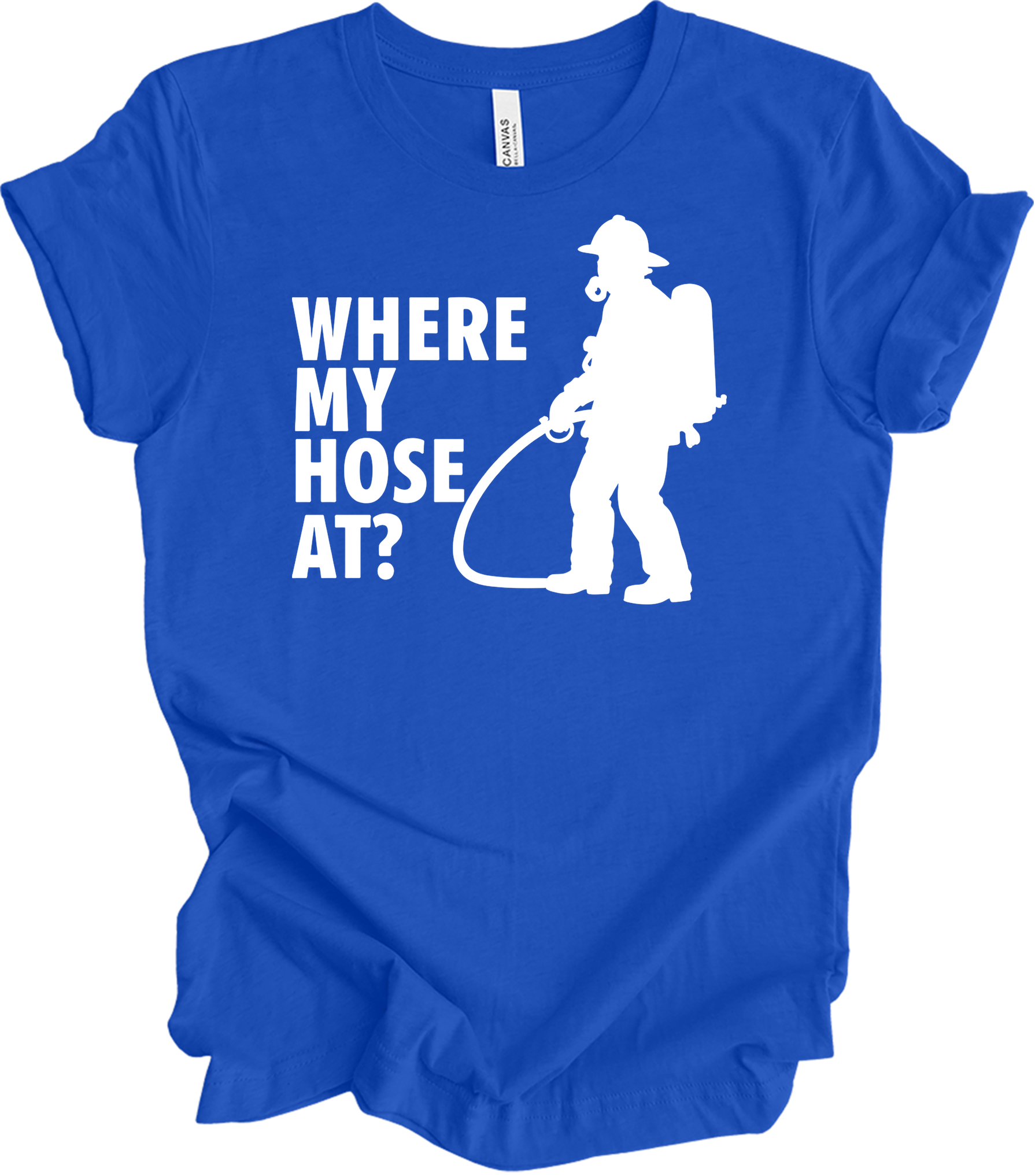 Where My Hose At? Unisex T-Shirt in True Royal