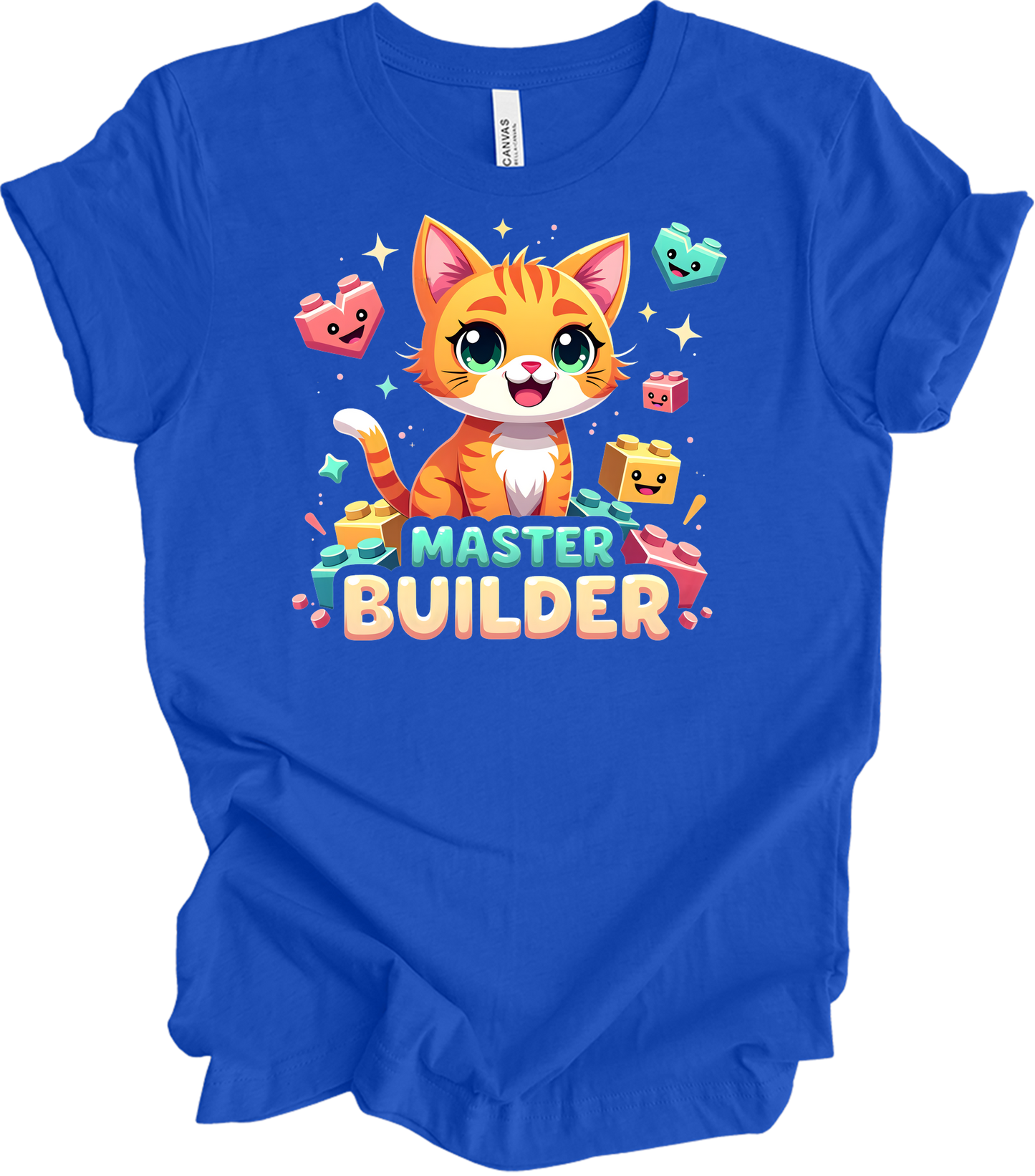 Cute Cat Master Builder T-Shirt in True Royal