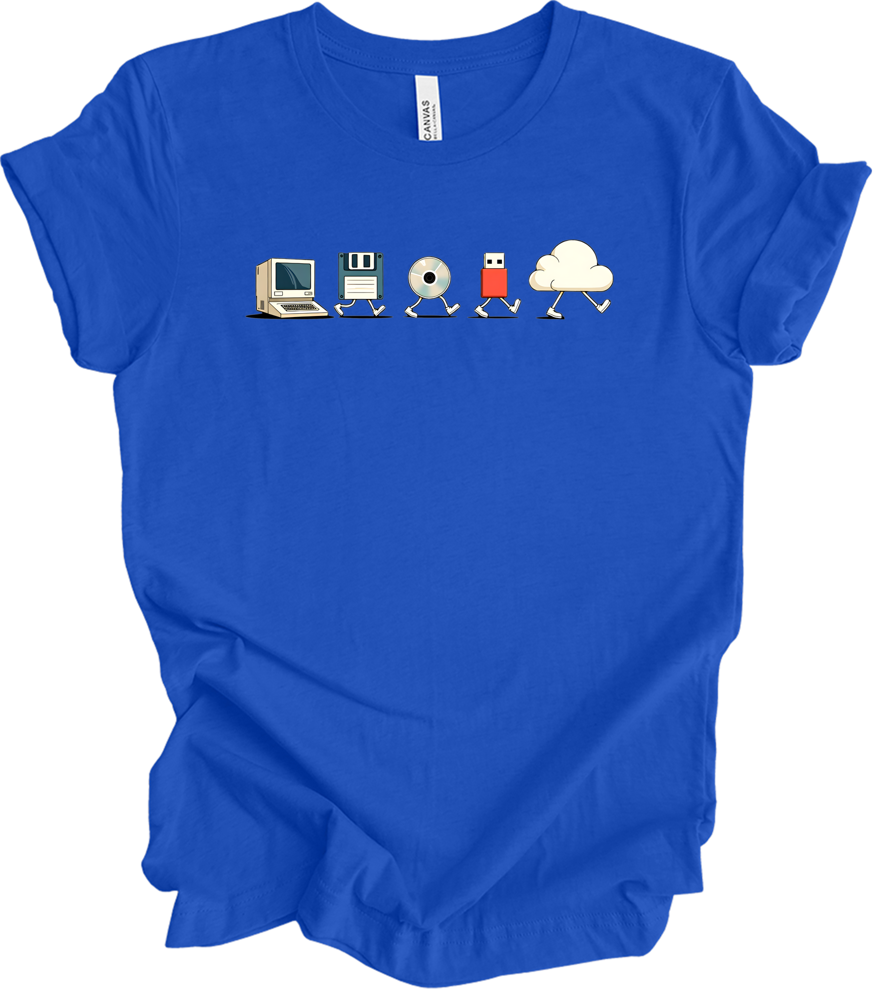 Retro Programmer Evolution T-Shirt in True Royal