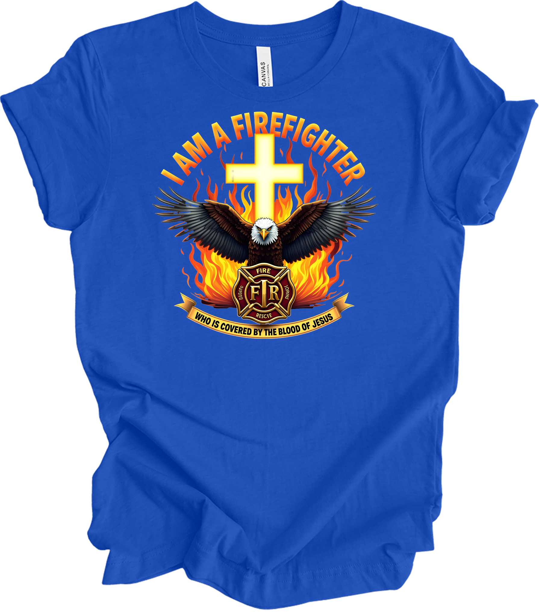 Firefighter Faith T-Shirt in True Royal